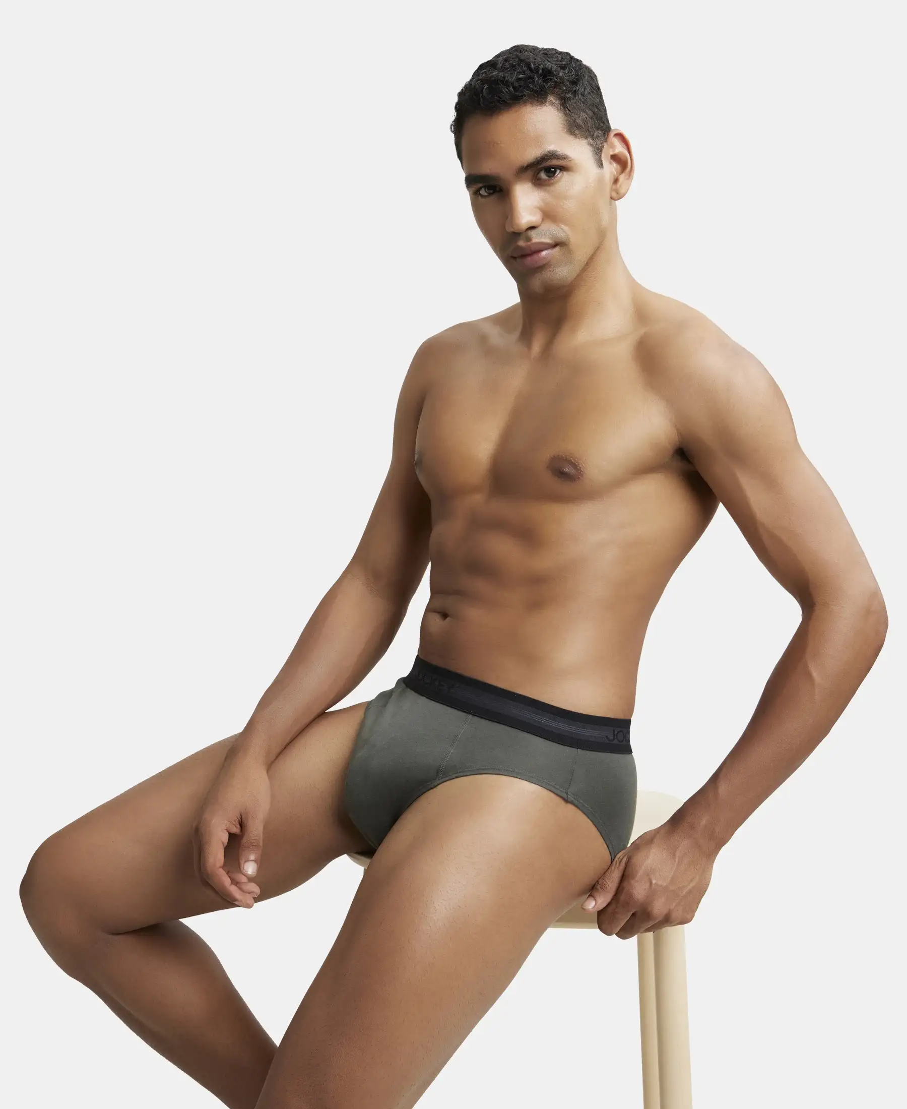 Super Combed Cotton Solid Brief with Stay Fresh Treatment - Deep Olive (Pack of 2) - Image 6
