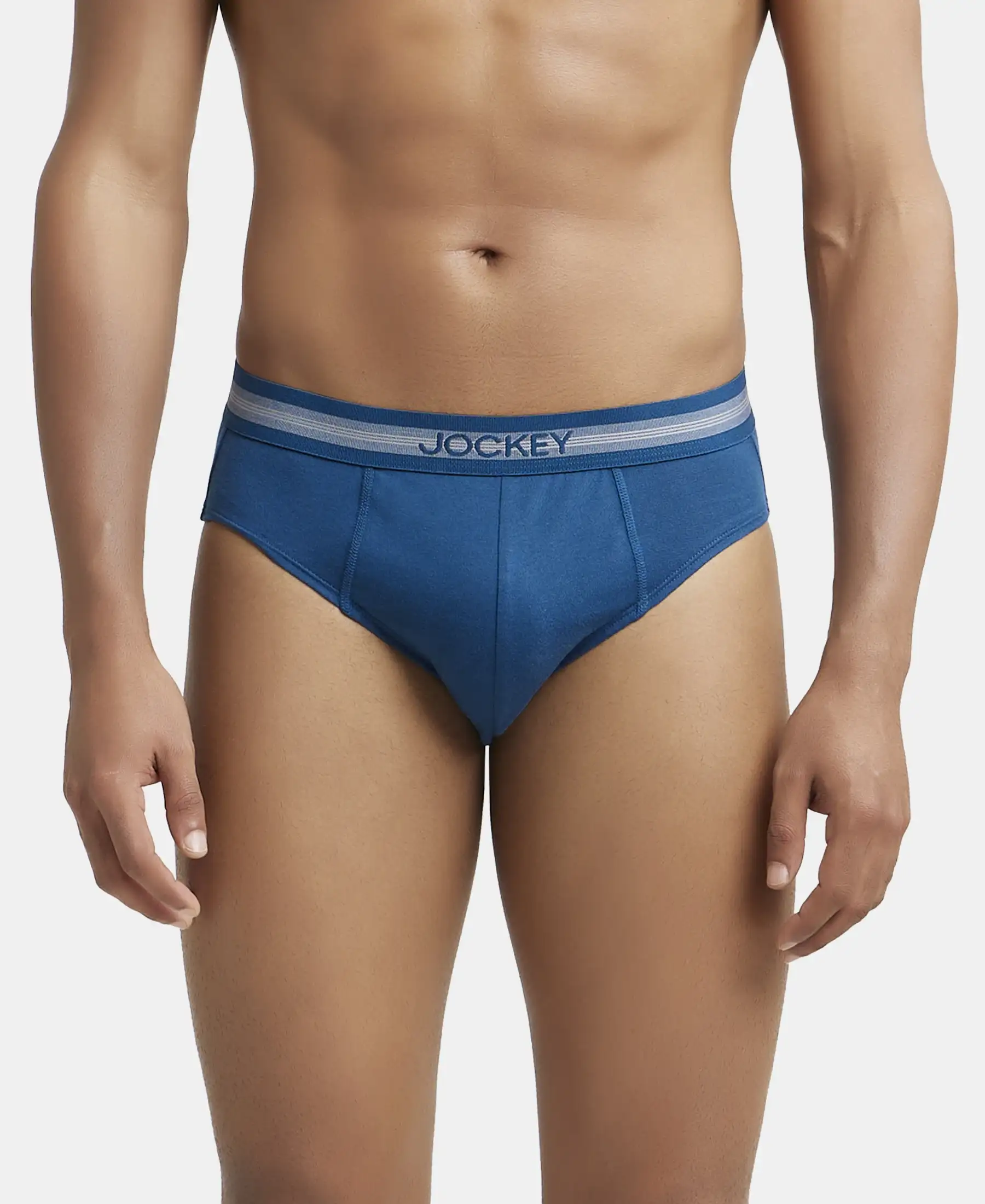 Super Combed Cotton Solid Brief with Stay Fresh Treatment - Poseidon