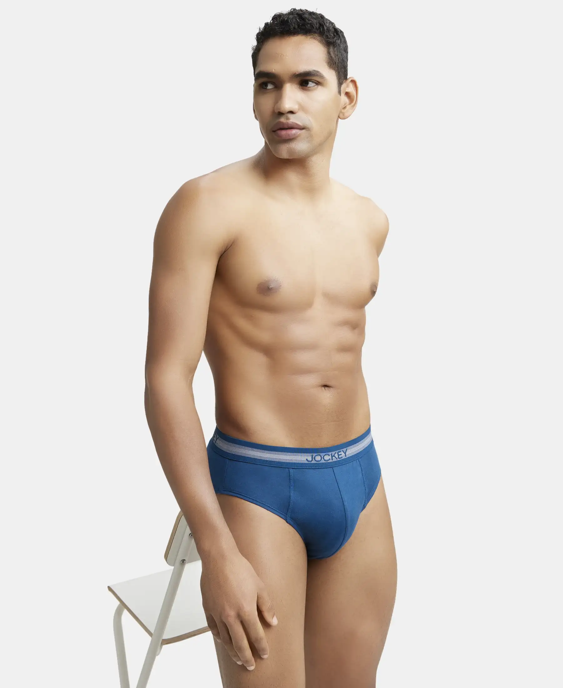Super Combed Cotton Solid Brief with Stay Fresh Treatment - Poseidon - Image 5
