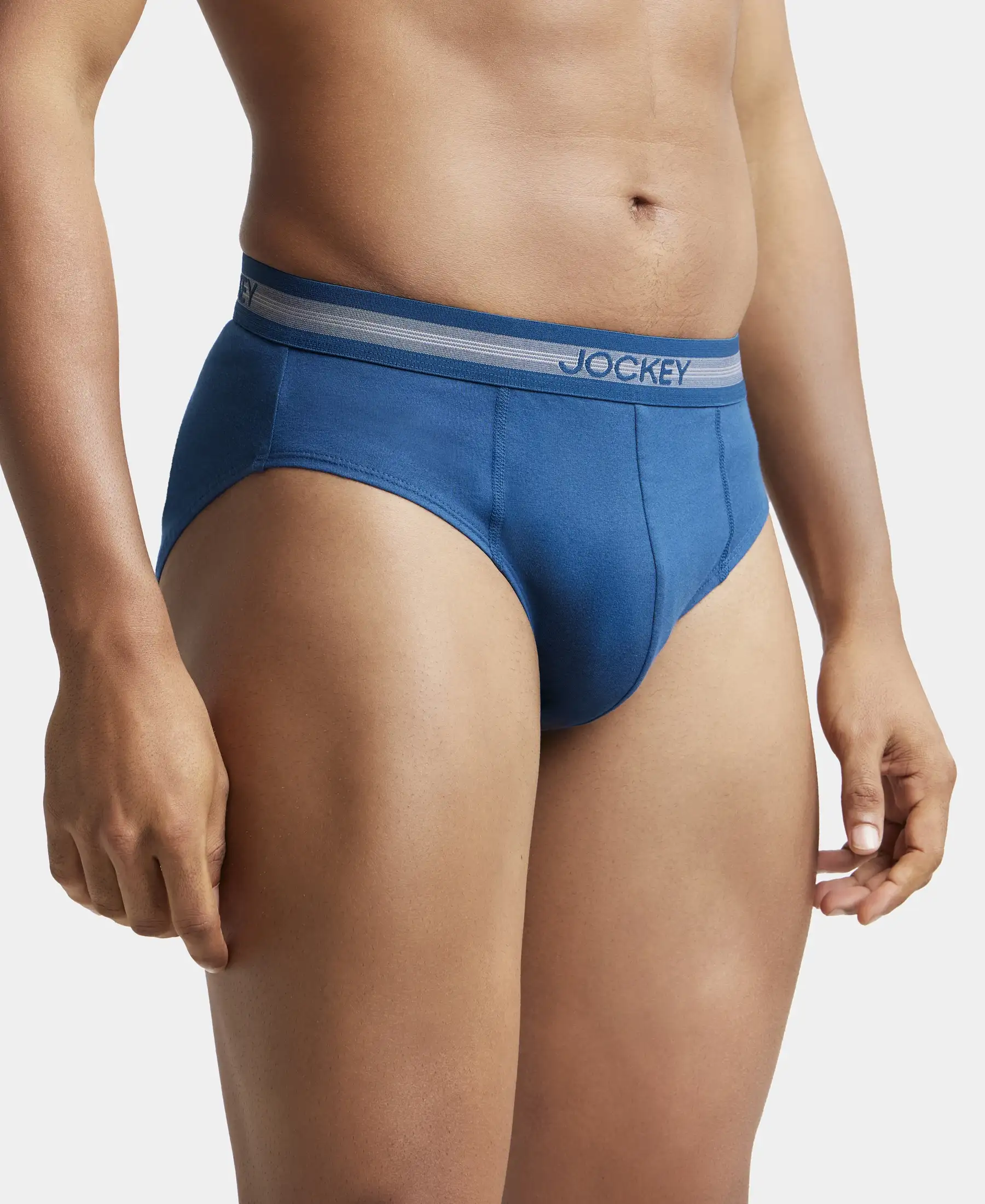 Super Combed Cotton Solid Brief with Stay Fresh Treatment - Poseidon (Pack of 2) - Image 2