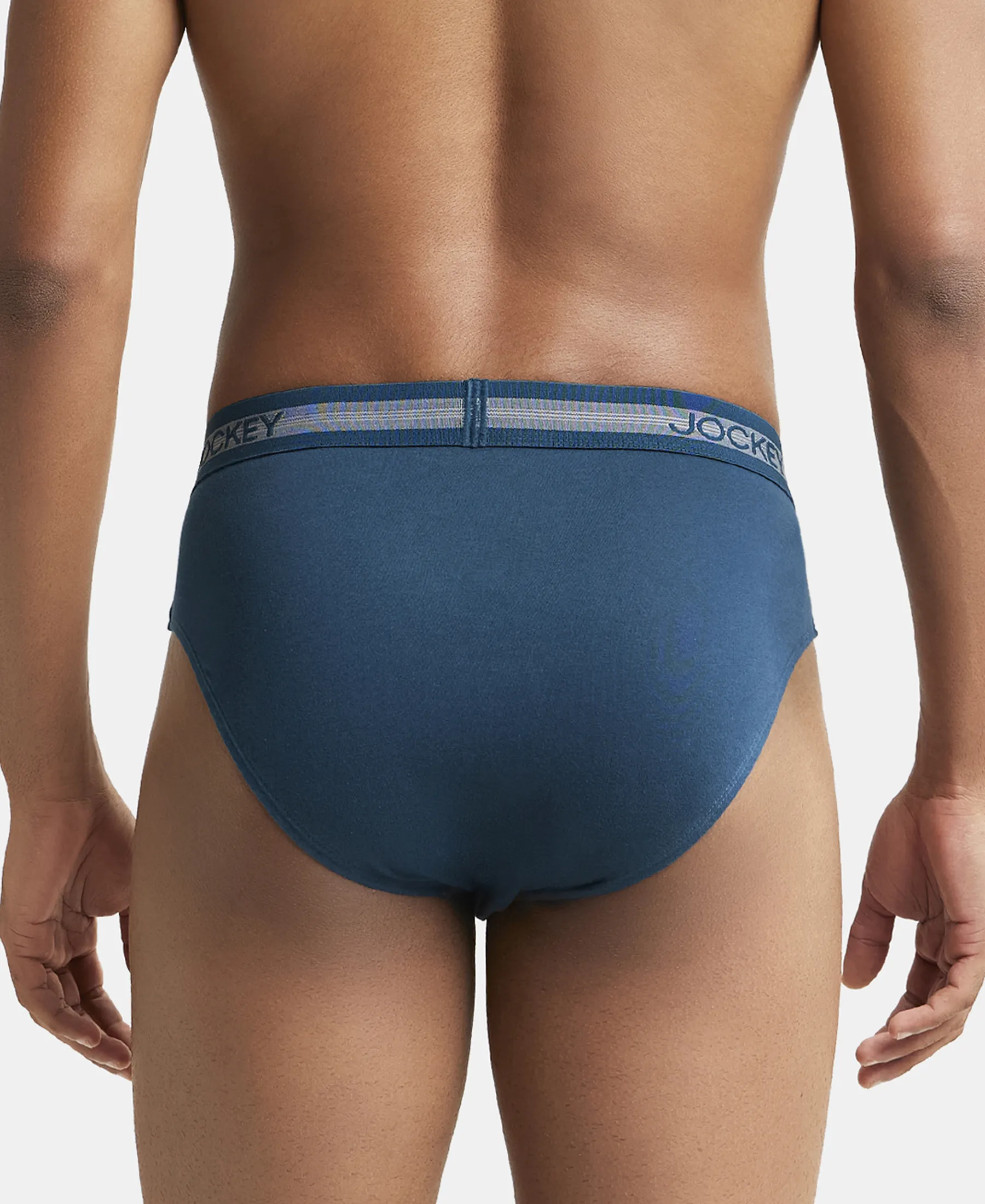 Super Combed Cotton Solid Brief with Stay Fresh Treatment - Reflecting Pond - Image 3