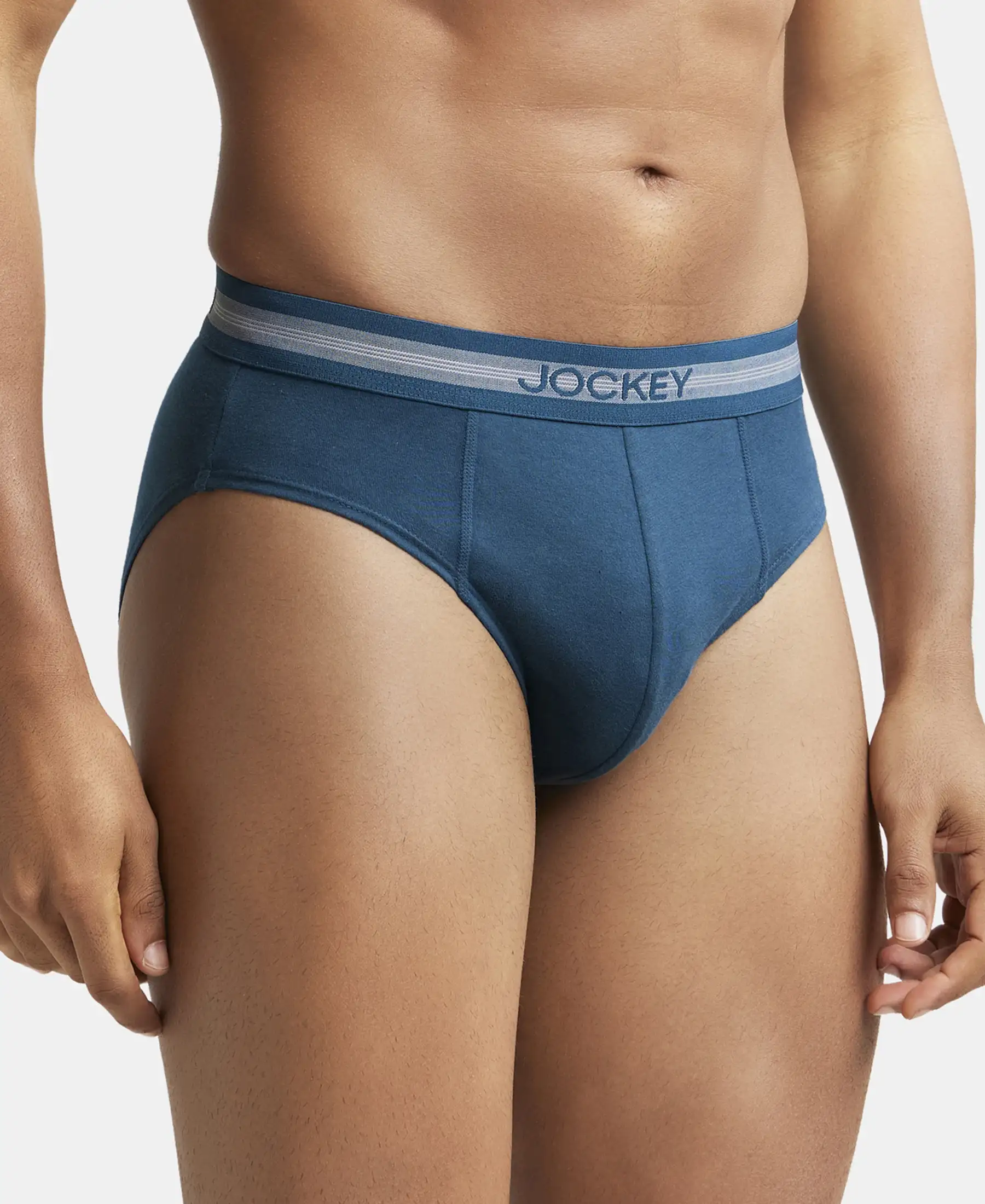 Super Combed Cotton Solid Brief with Stay Fresh Treatment - Reflecting Pond (Pack of 2) - Image 2