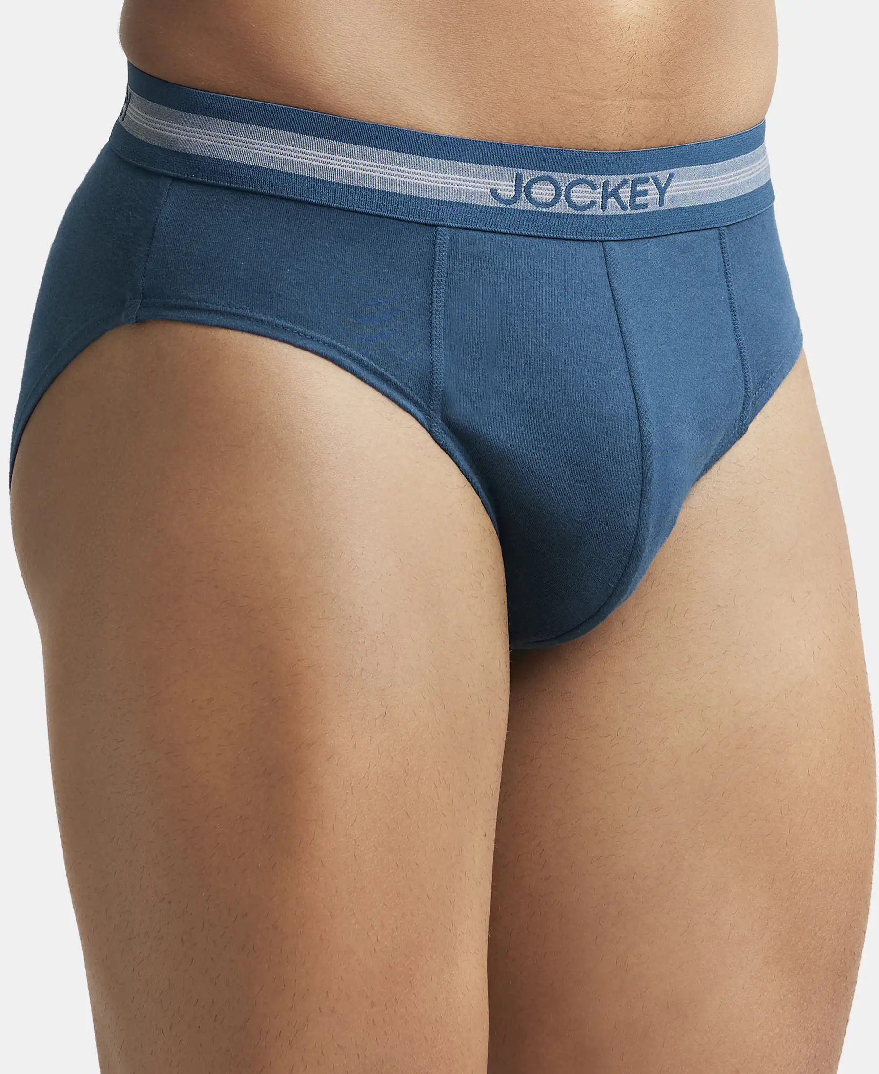 Super Combed Cotton Solid Brief with Stay Fresh Treatment - Reflecting Pond (Pack of 2) - Image 6