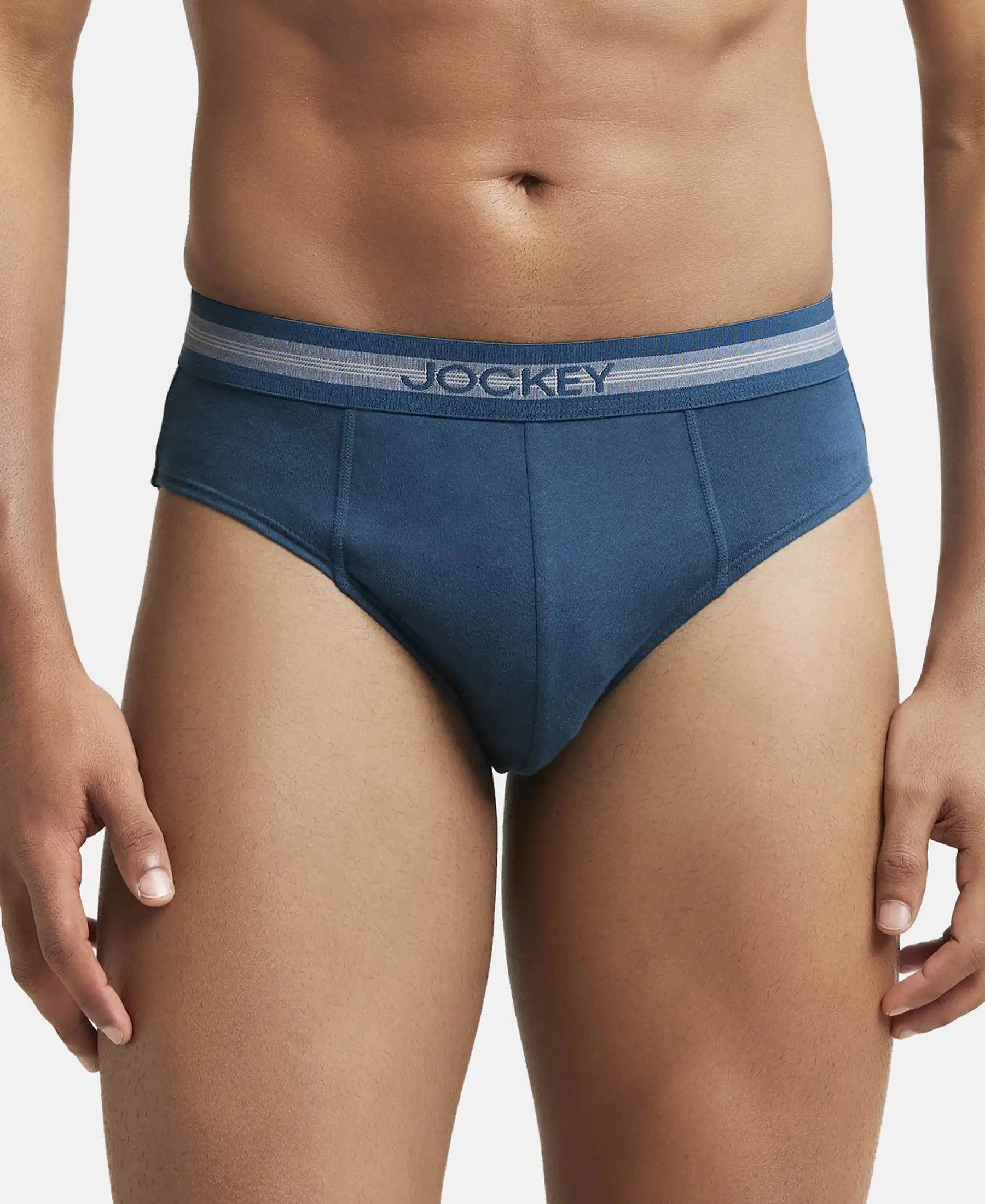 Super Combed Cotton Solid Brief with Stay Fresh Treatment - Reflecting Pond (Pack of 2) - Image 7