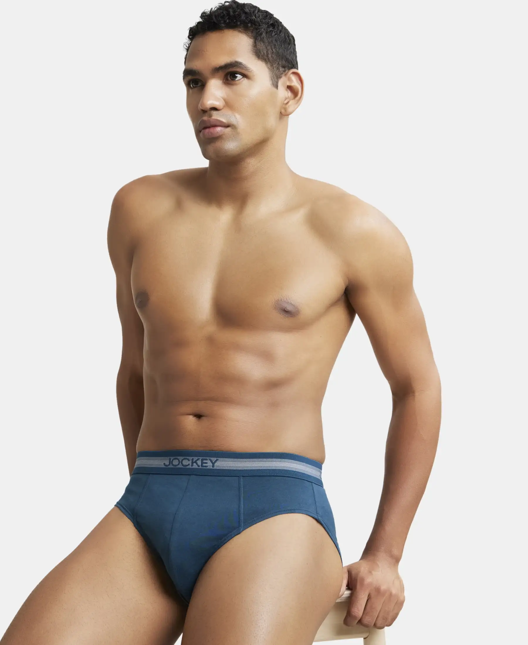 Super Combed Cotton Solid Brief with Stay Fresh Treatment - Reflecting Pond (Pack of 2) - Image 8