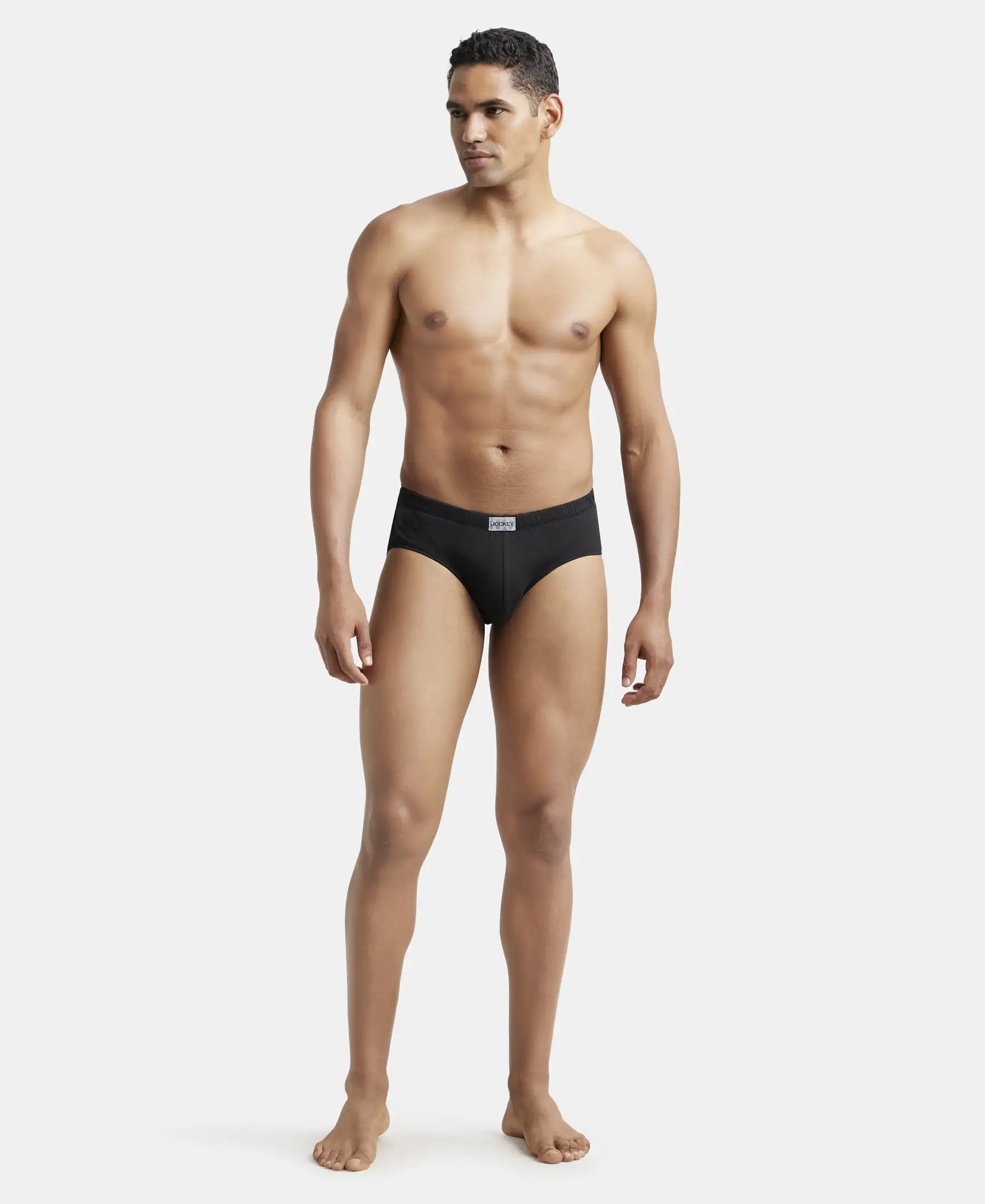 Super Combed Cotton Solid Brief with Ultrasoft Concealed Waistband - Black (Pack of 2) - Image 4