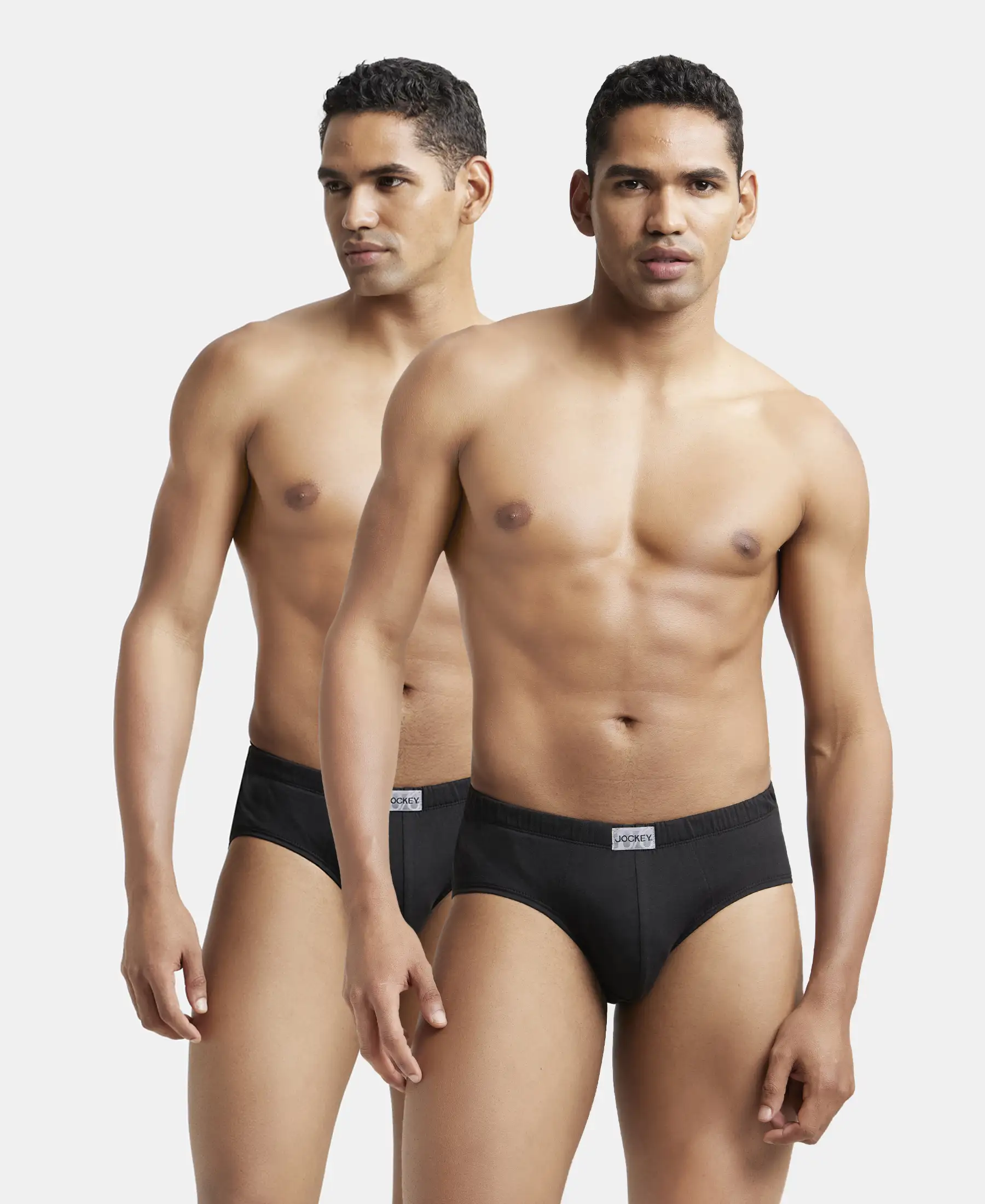 Super Combed Cotton Solid Brief with Ultrasoft Concealed Waistband - Black (Pack of 2) - Image 5
