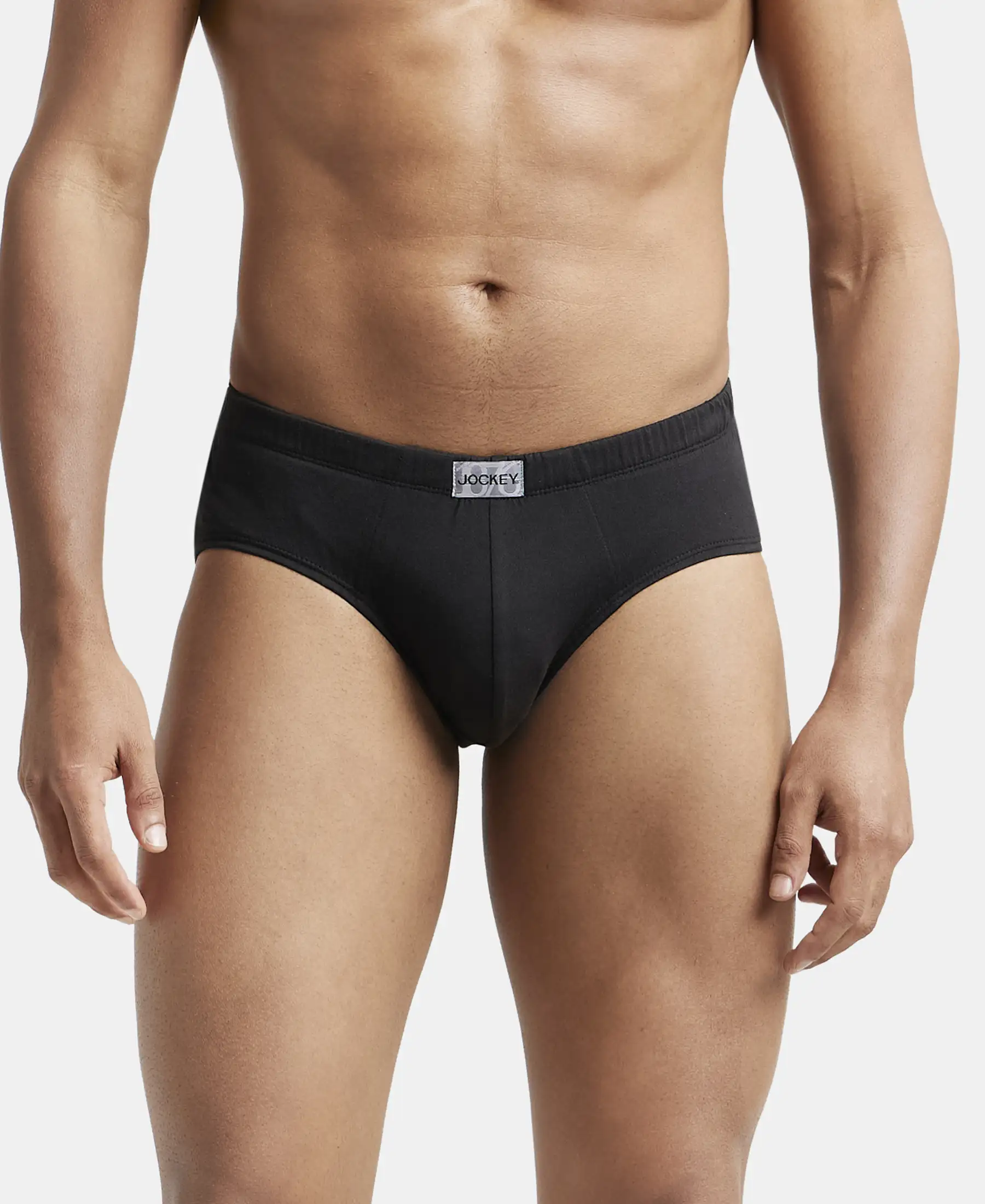 Super Combed Cotton Solid Brief with Ultrasoft Concealed Waistband - Black (Pack of 2) - Image 7
