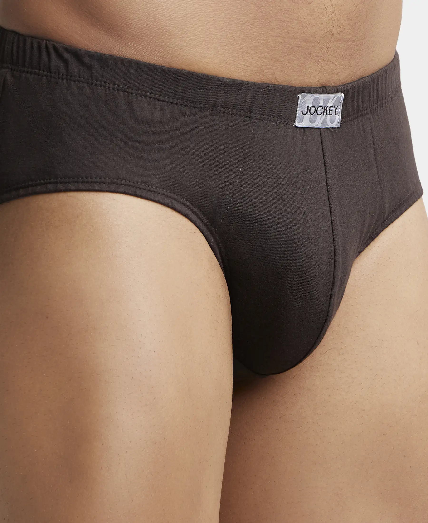 Super Combed Cotton Solid Brief with Ultrasoft Concealed Waistband - Brown (Pack of 2) - Image 6