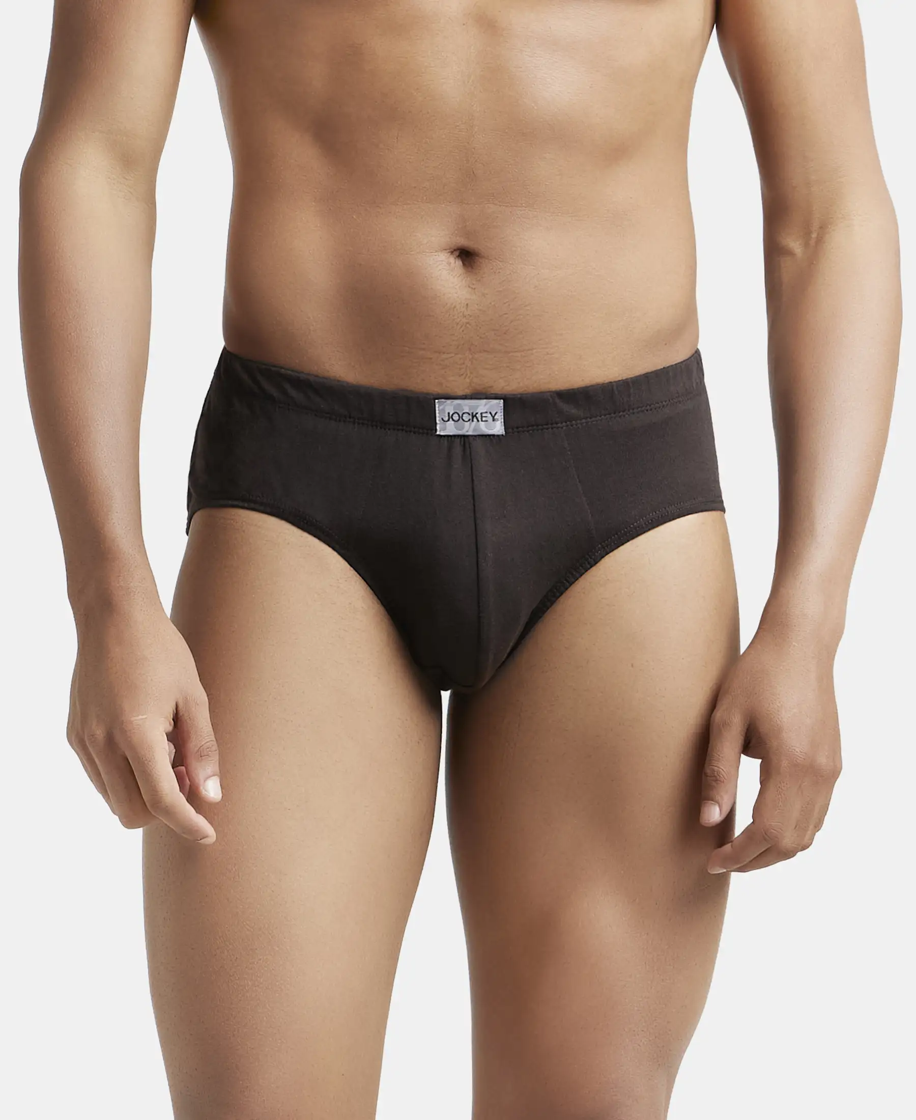 Super Combed Cotton Solid Brief with Ultrasoft Concealed Waistband - Brown (Pack of 3) - Image 7