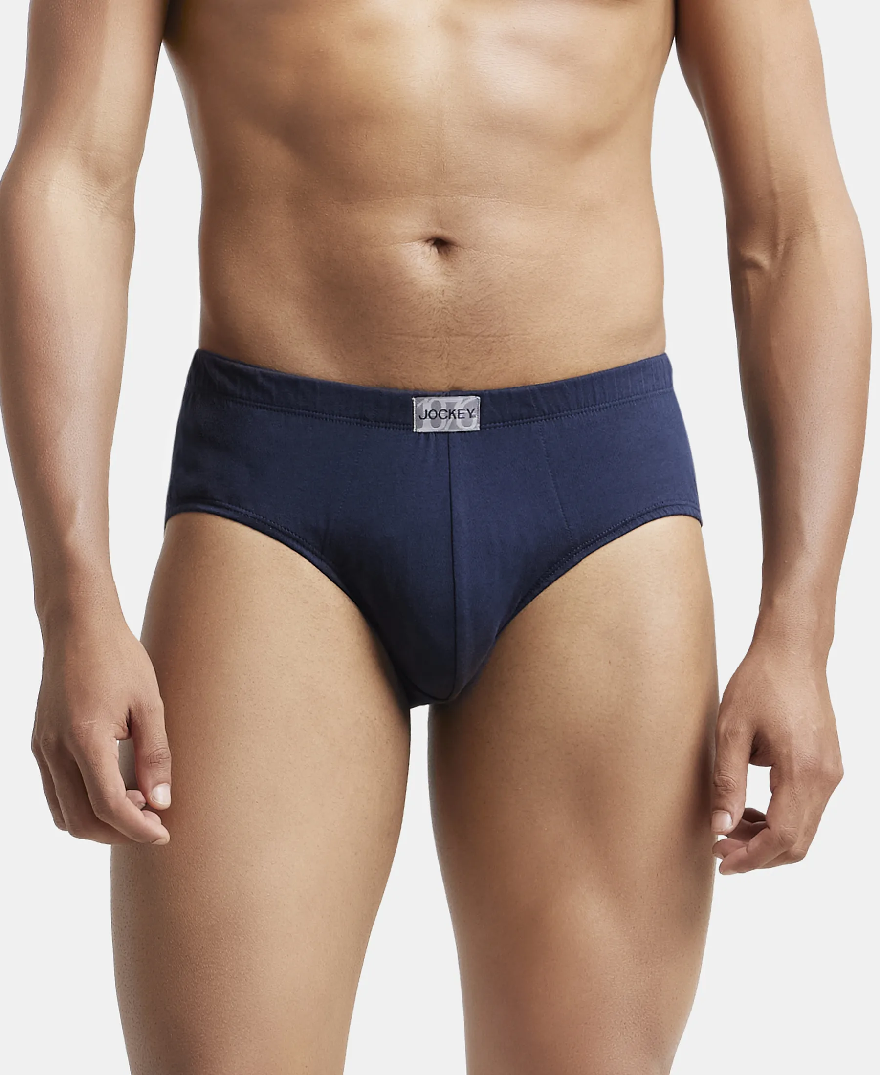 Super Combed Cotton Solid Brief with Ultrasoft Concealed Waistband - Deep Navy