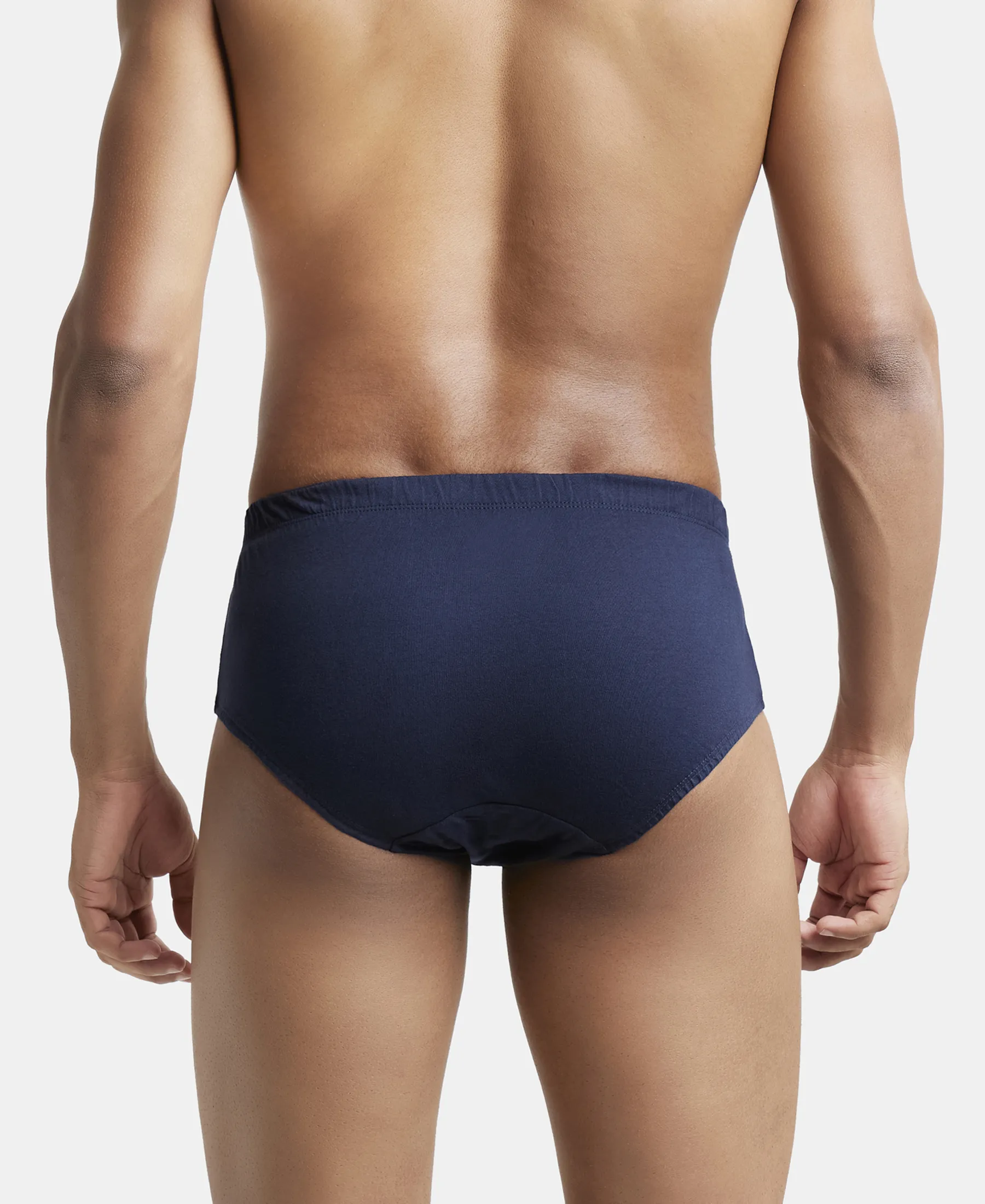 Super Combed Cotton Solid Brief with Ultrasoft Concealed Waistband - Deep Navy - Image 3