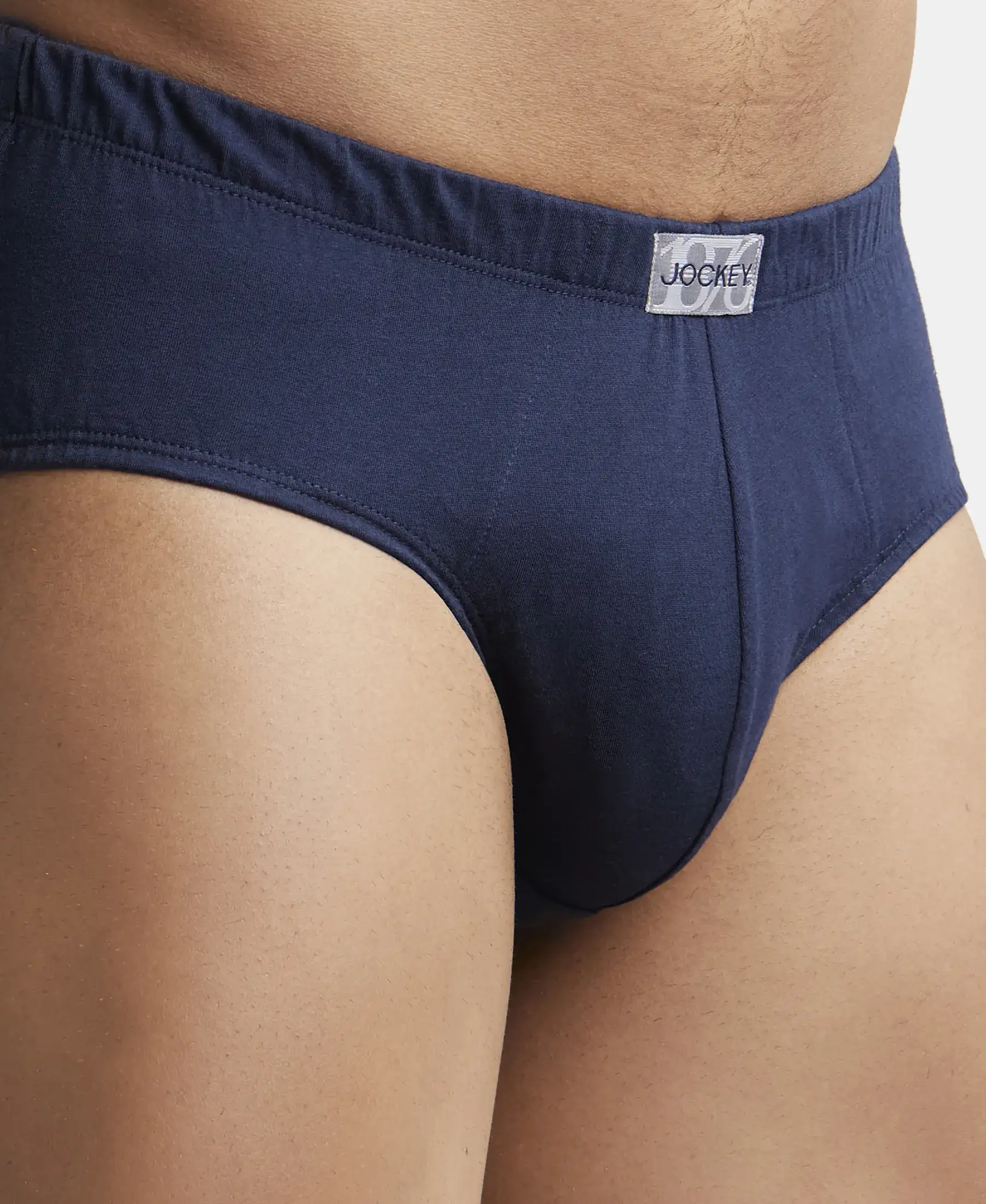 Super Combed Cotton Solid Brief with Ultrasoft Concealed Waistband - Deep Navy - Image 7