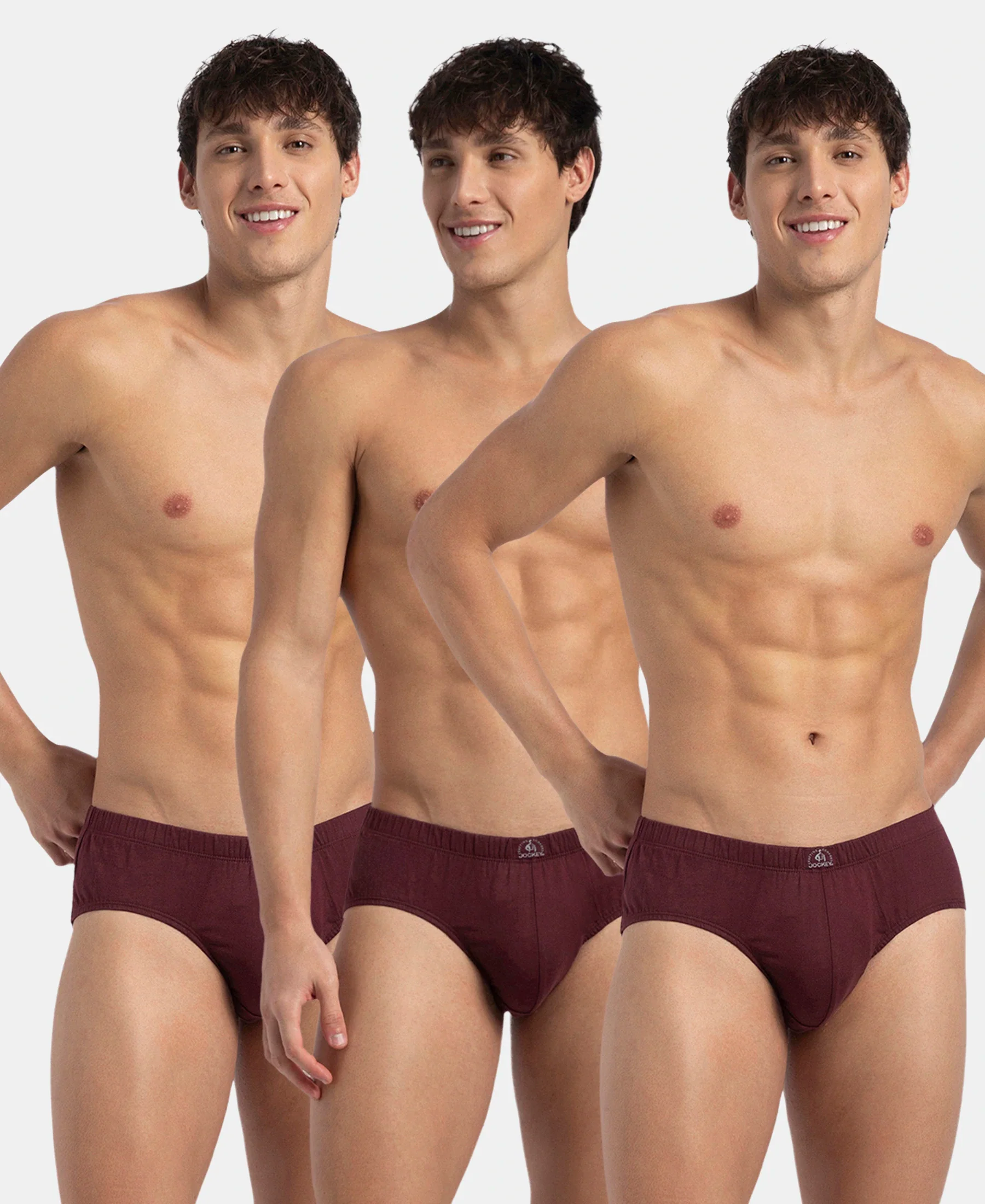 Super Combed Cotton Solid Brief with Ultrasoft Concealed Waistband - Port Royale (Pack of 3)