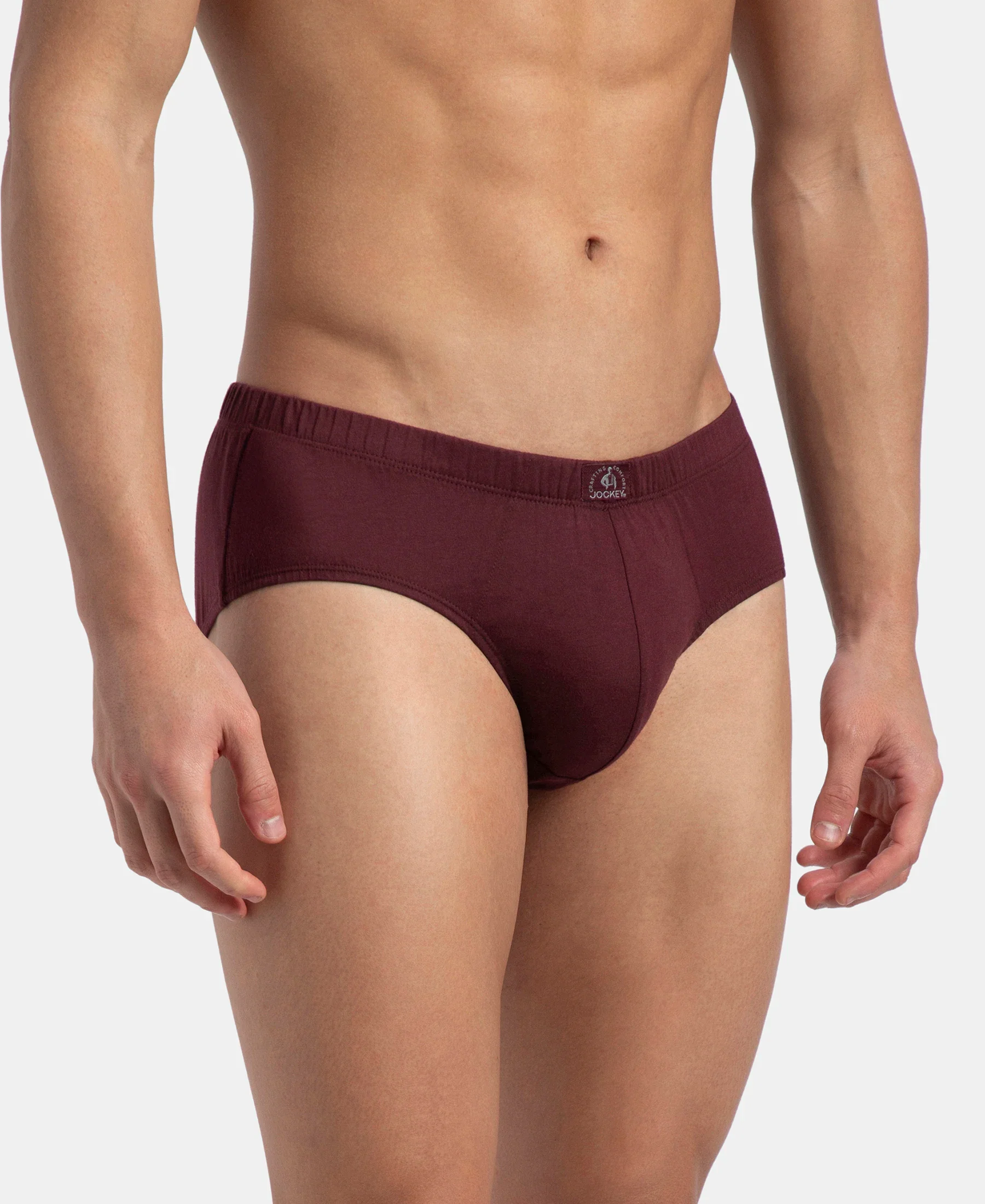 Super Combed Cotton Solid Brief with Ultrasoft Concealed Waistband - Port Royale (Pack of 3) - Image 3