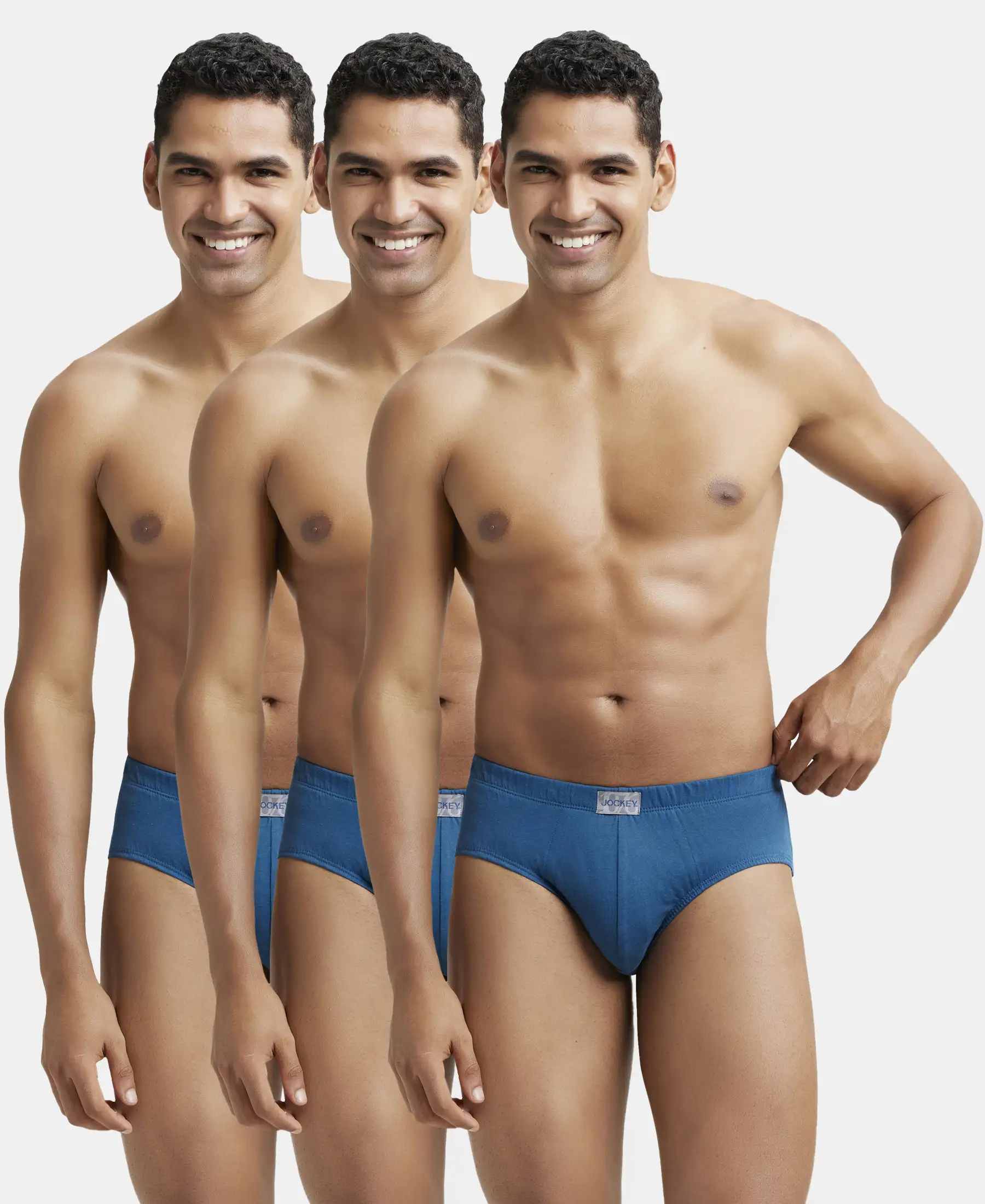 Super Combed Cotton Solid Brief with Ultrasoft Concealed Waistband - Seaport Teal (Pack of 3)