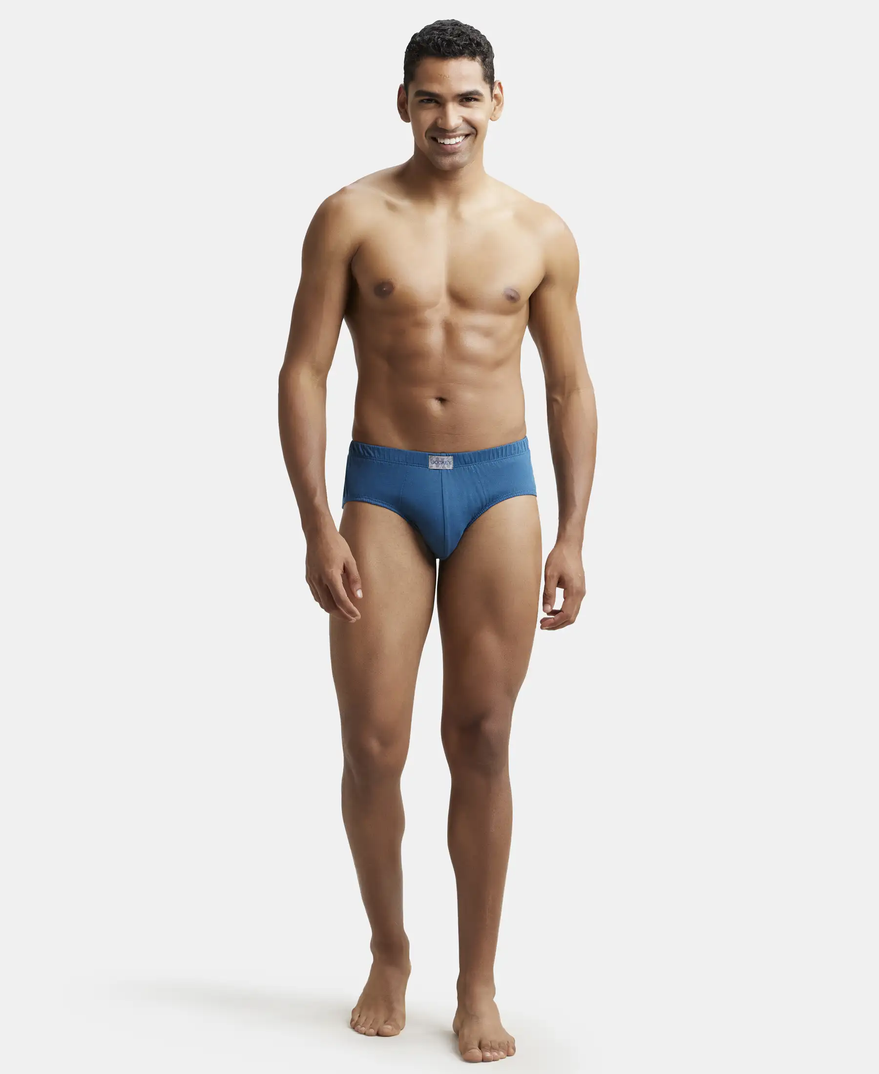 Super Combed Cotton Solid Brief with Ultrasoft Concealed Waistband - Seaport Teal (Pack of 3) - Image 4