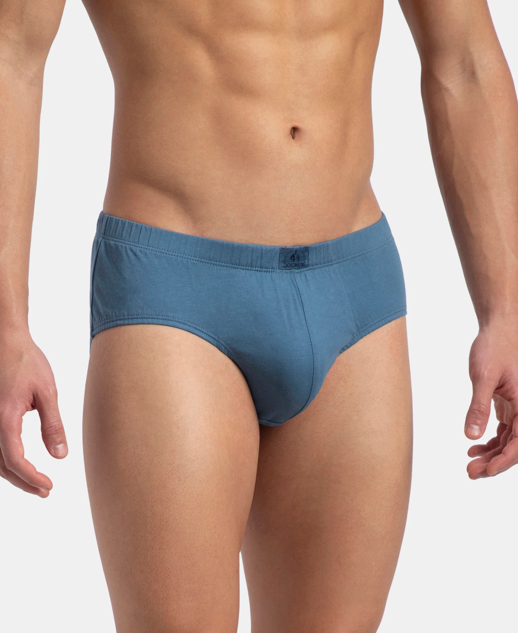 Super Combed Cotton Solid Brief with Ultrasoft Concealed Waistband - Stellar - Image 2