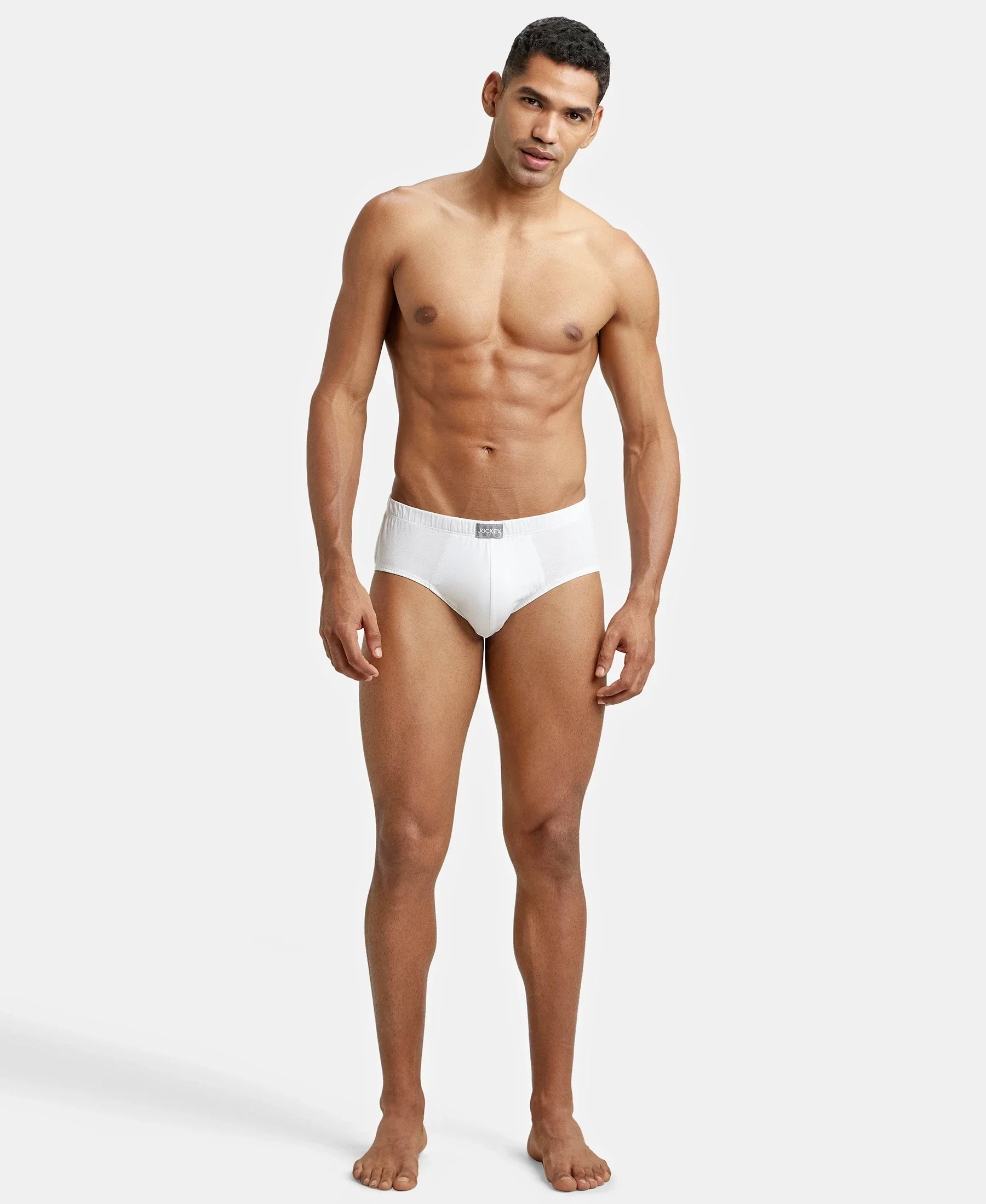 Super Combed Cotton Solid Brief with Ultrasoft Concealed Waistband - White (Pack of 3) - Image 9