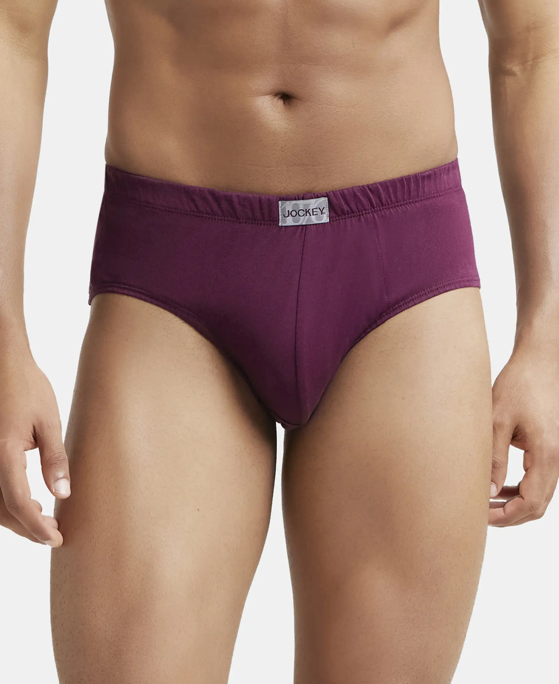 Super Combed Cotton Solid Brief with Ultrasoft Concealed Waistband - Wine Tasting (Pack of 2) - Image 7