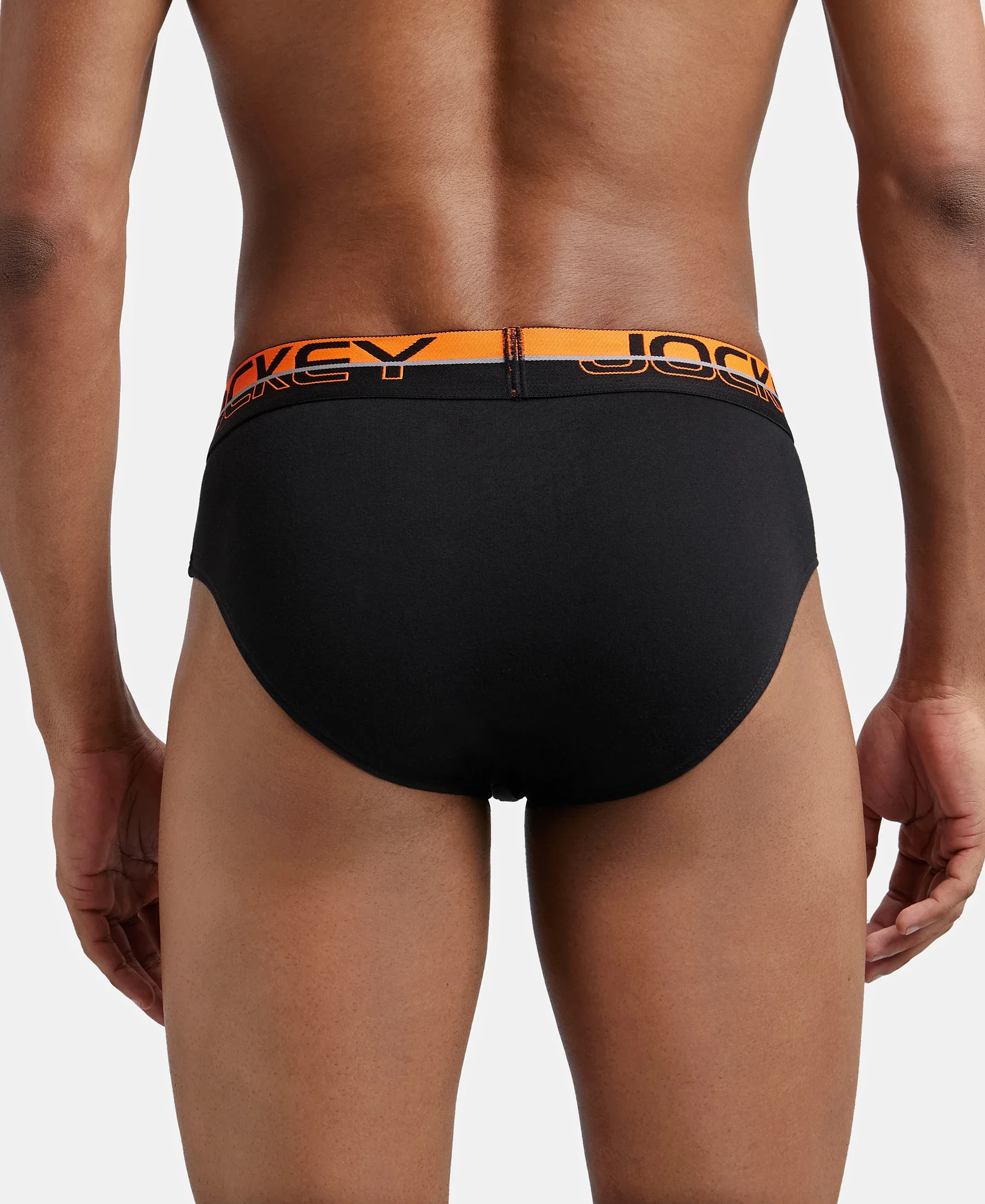 Super Combed Cotton Solid Brief with Ultrasoft Waistband - Black - Image 3