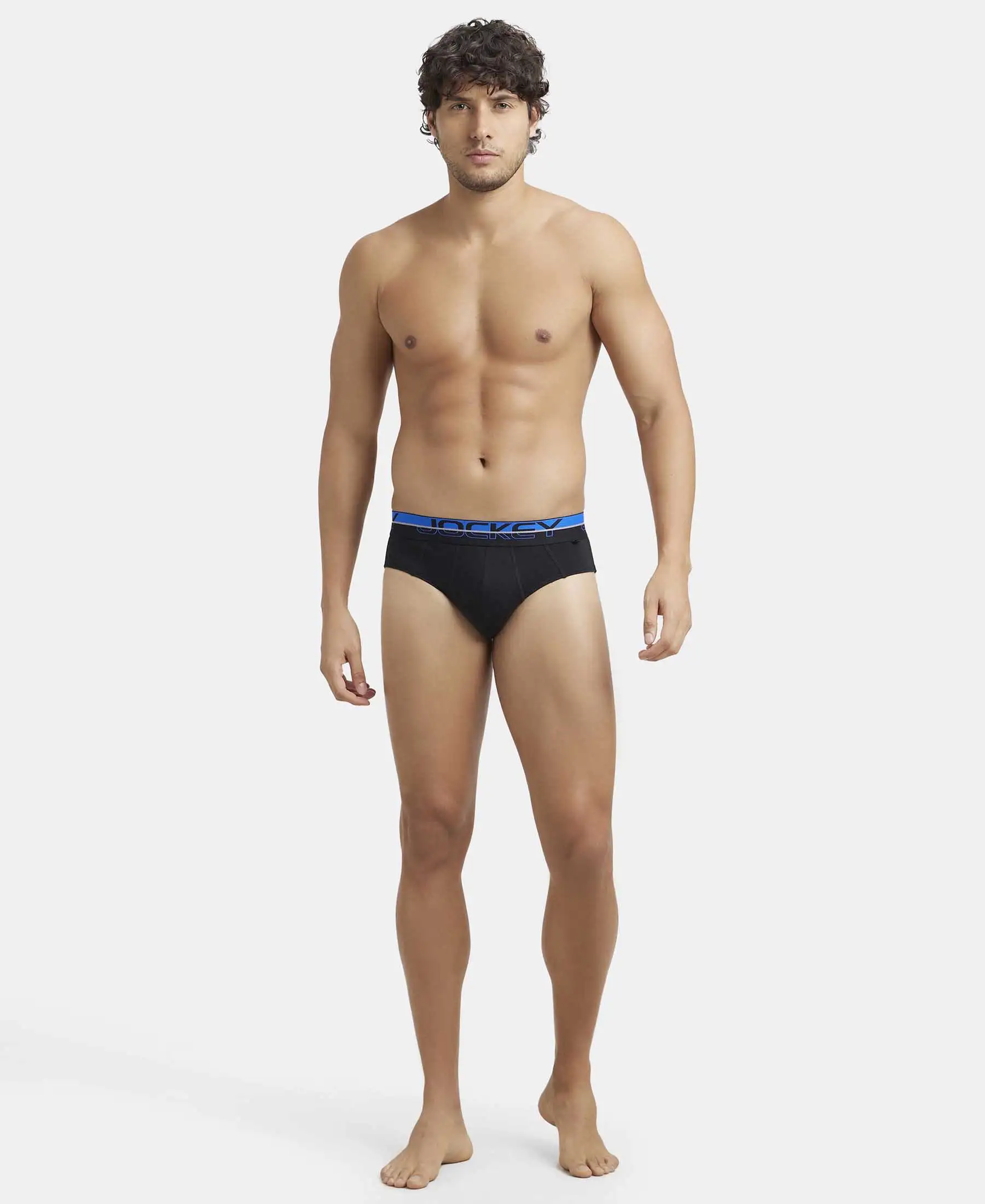Super Combed Cotton Solid Brief with Ultrasoft Waistband - Black (Pack of 2) - Image 10