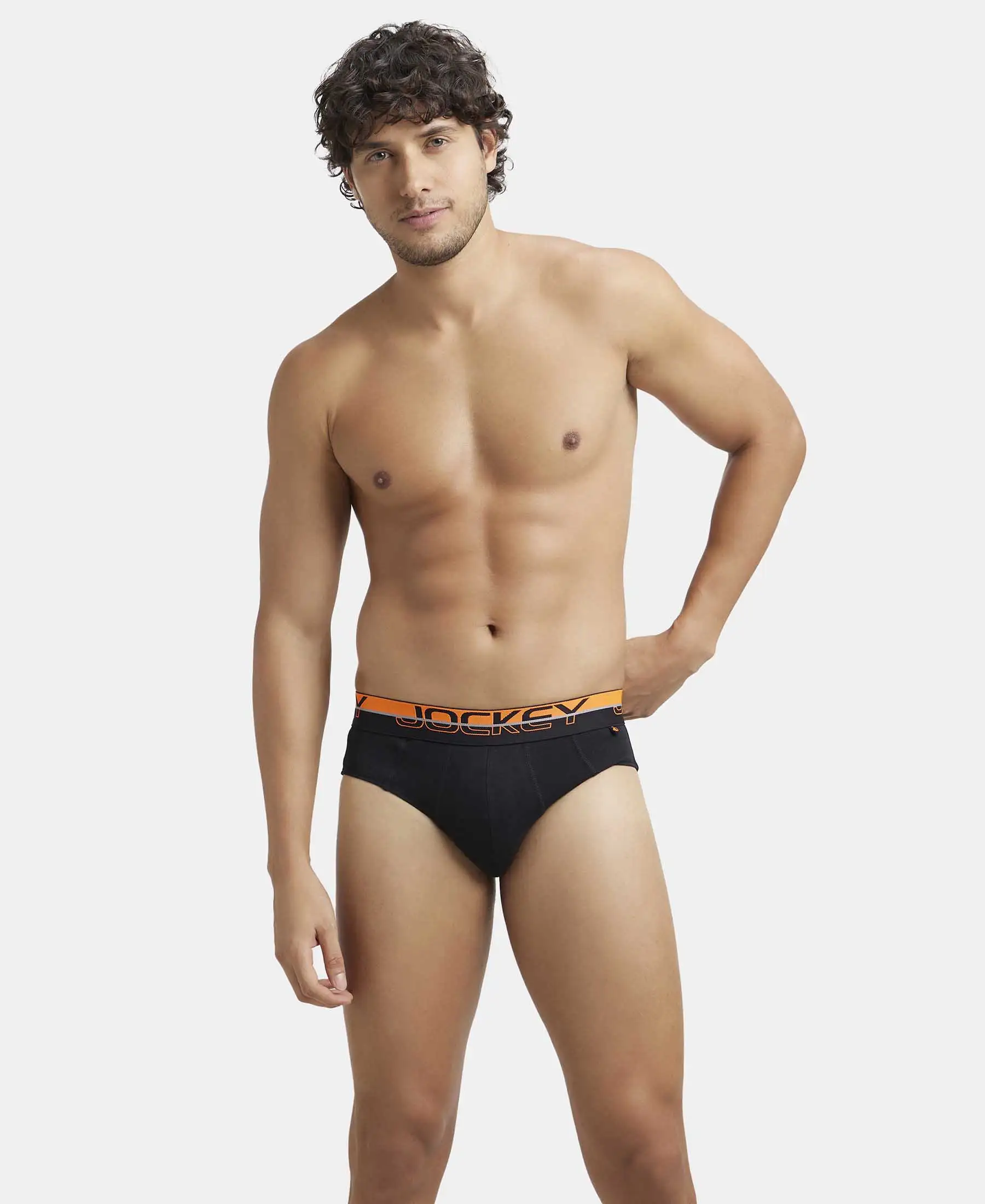 Super Combed Cotton Solid Brief with Ultrasoft Waistband - Black (Pack of 2) - Image 11