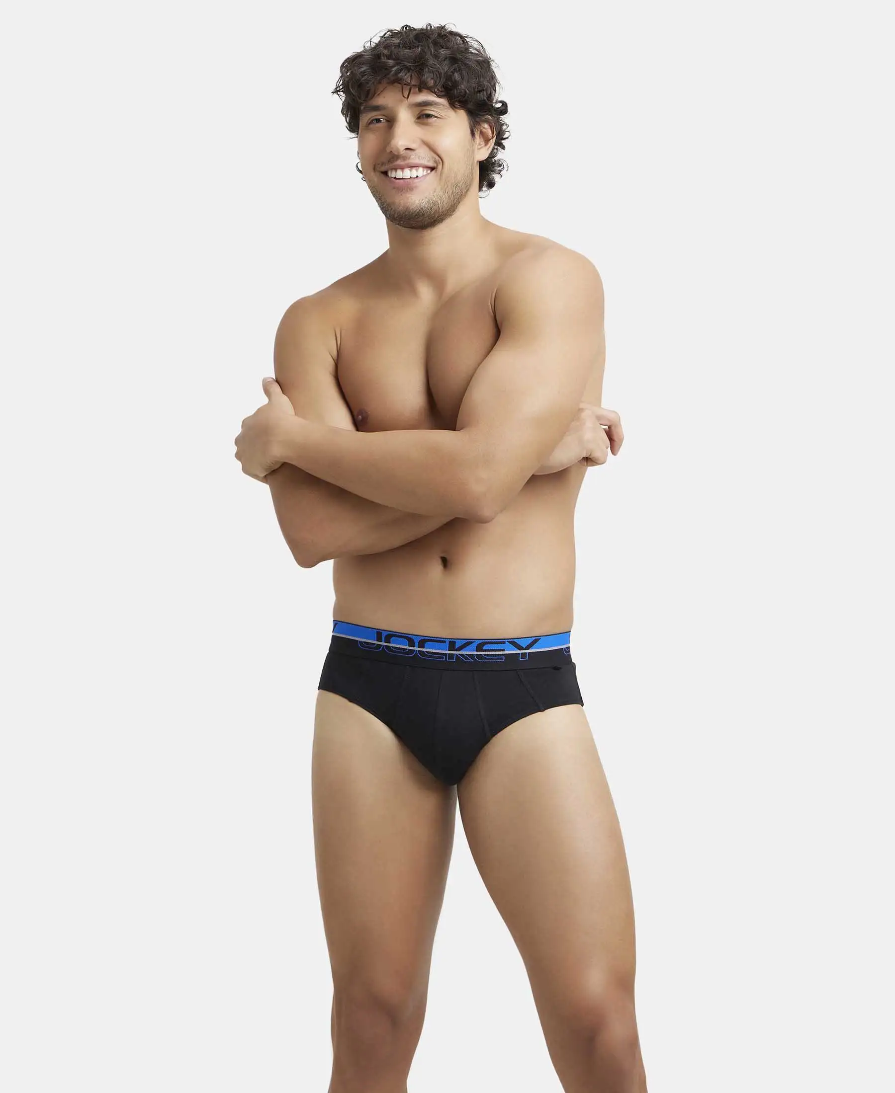 Super Combed Cotton Solid Brief with Ultrasoft Waistband - Black (Pack of 2) - Image 12
