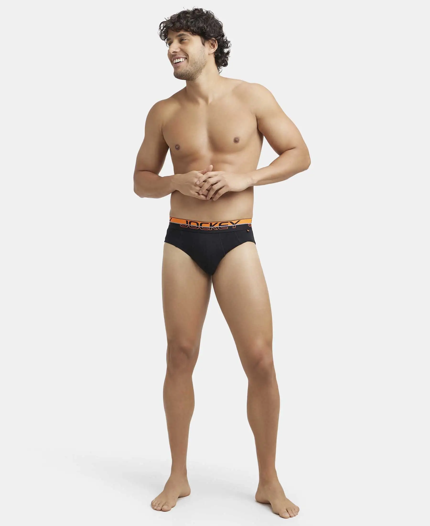 Super Combed Cotton Solid Brief with Ultrasoft Waistband - Black (Pack of 2) - Image 13