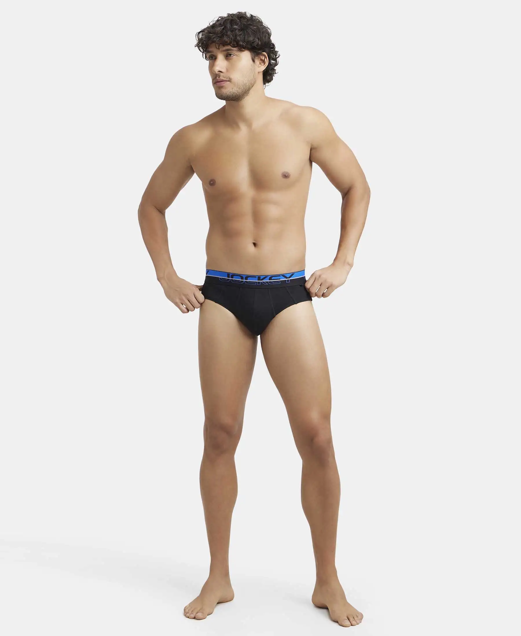 Super Combed Cotton Solid Brief with Ultrasoft Waistband - Black (Pack of 2) - Image 14