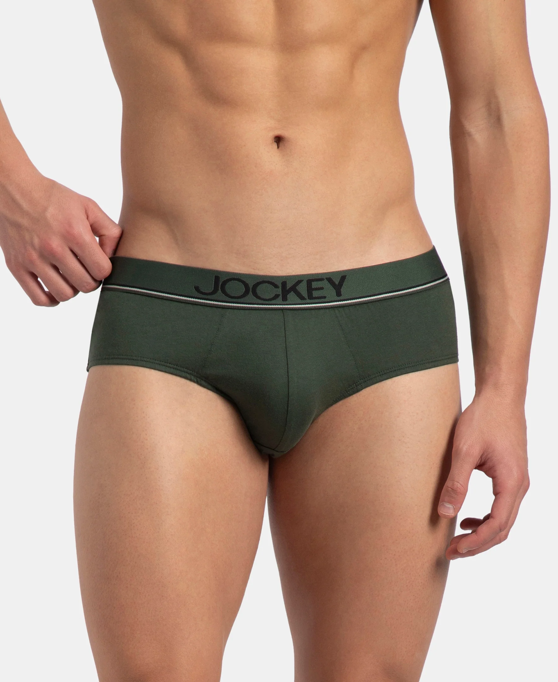 Super Combed Cotton Solid Brief with Ultrasoft Waistband - Deep Forest