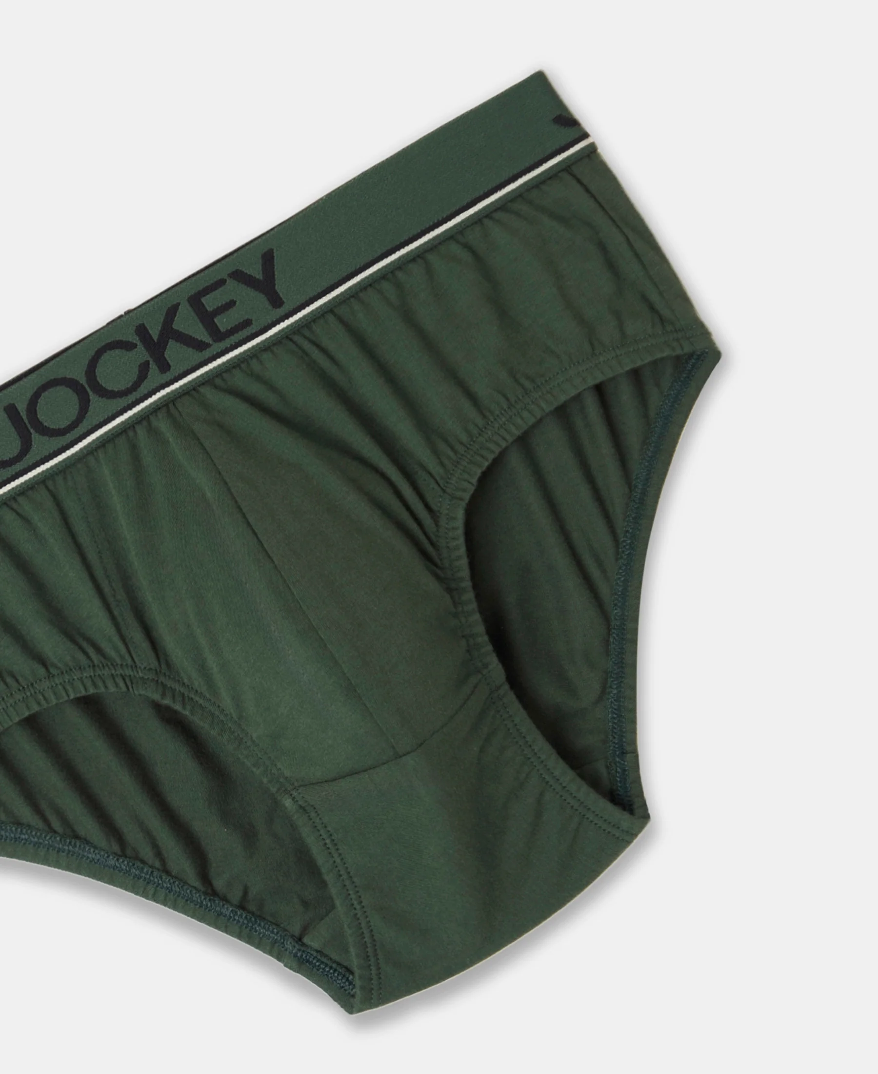 Super Combed Cotton Solid Brief with Ultrasoft Waistband - Deep Forest - Image 8