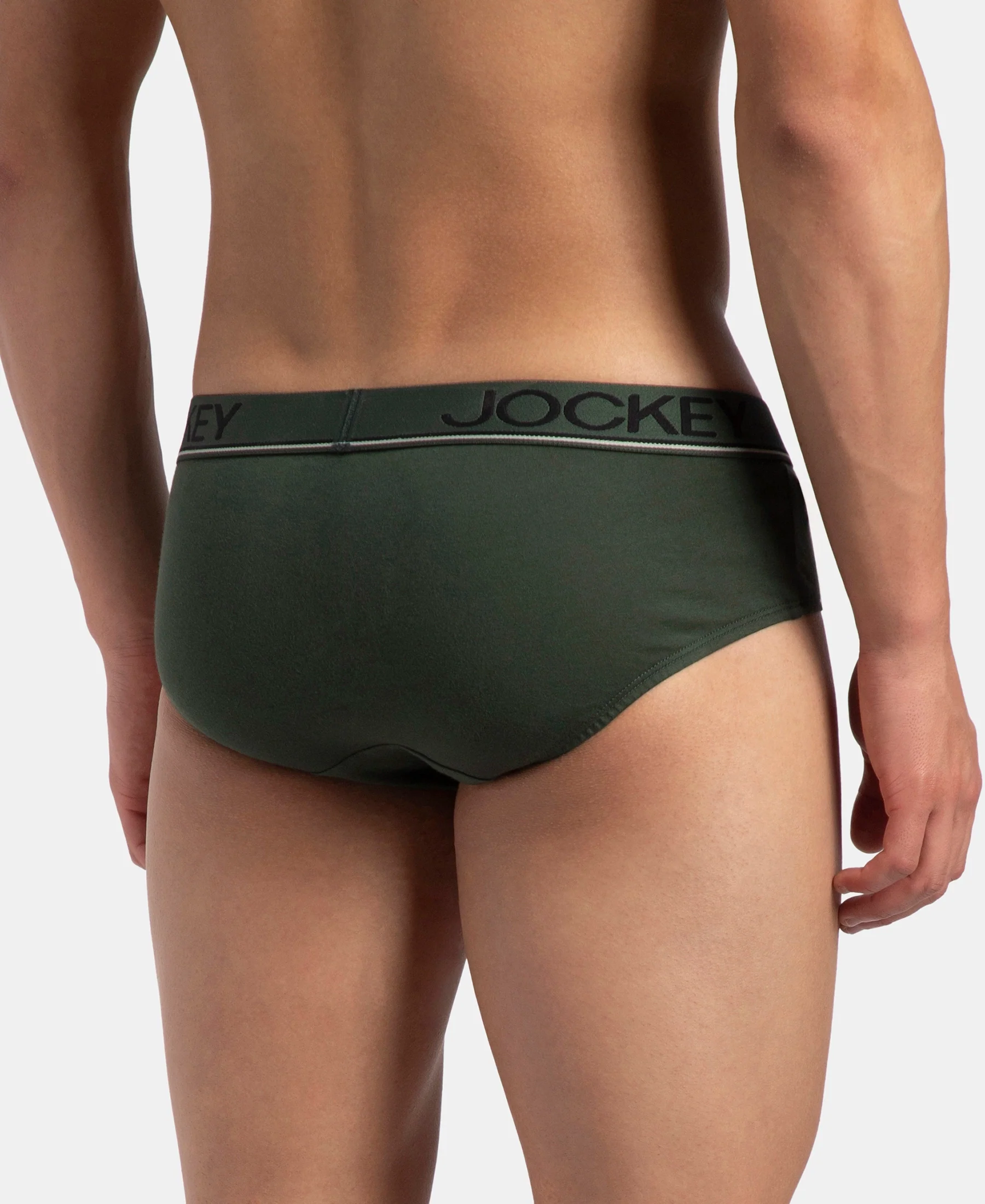 Super Combed Cotton Solid Brief with Ultrasoft Waistband - Deep Forest (Pack of 2) - Image 3
