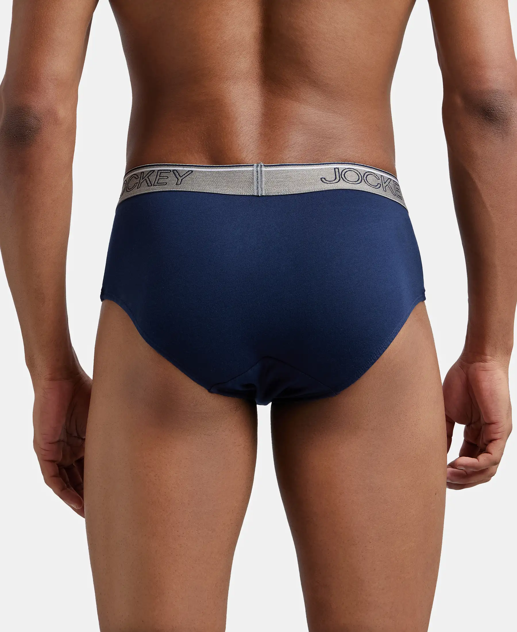 Super Combed Cotton Solid Brief with Ultrasoft Waistband - Deep Navy - Image 3