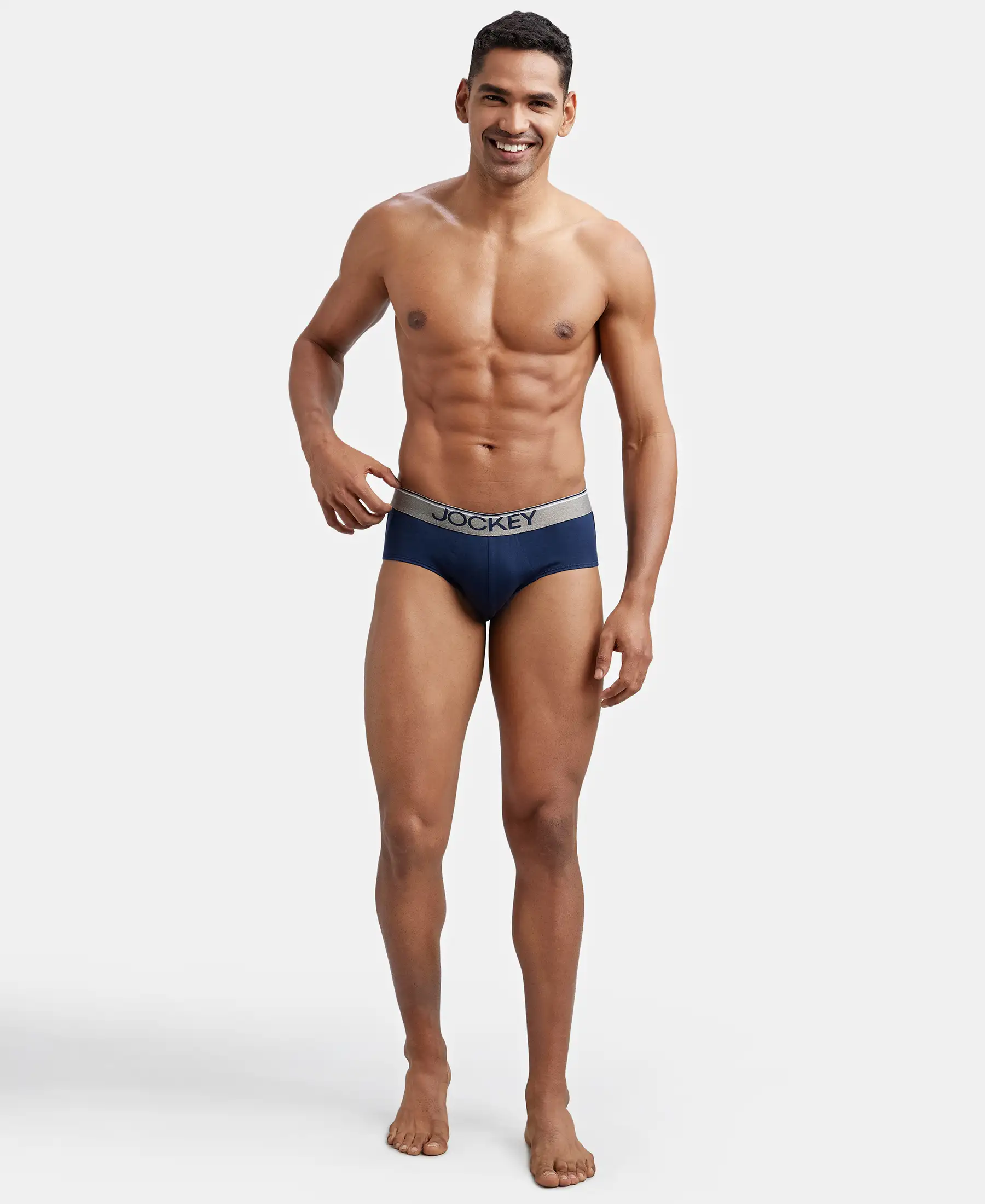Super Combed Cotton Solid Brief with Ultrasoft Waistband - Deep Navy - Image 6