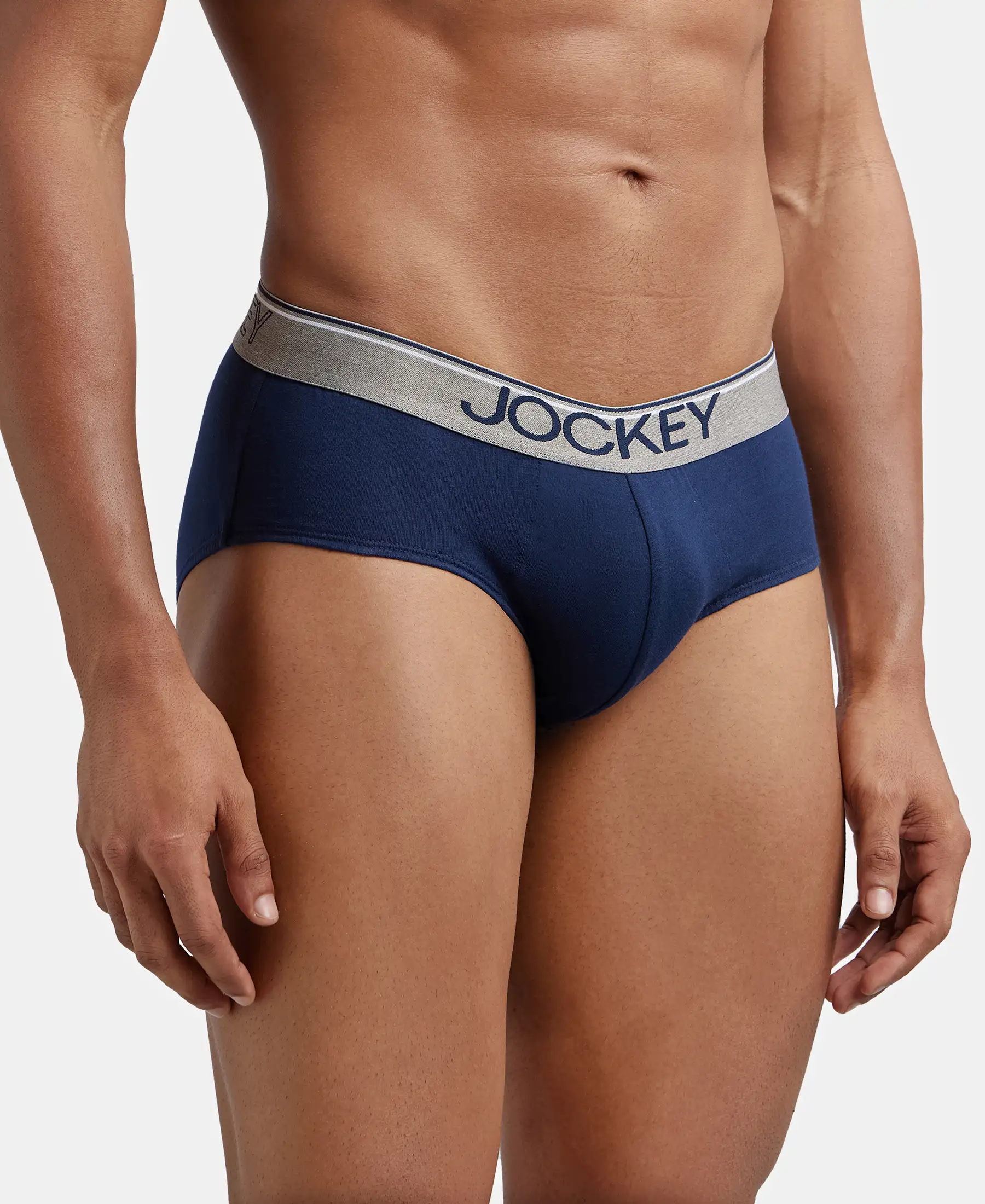 Super Combed Cotton Solid Brief with Ultrasoft Waistband - Deep Navy (Pack of 2) - Image 2