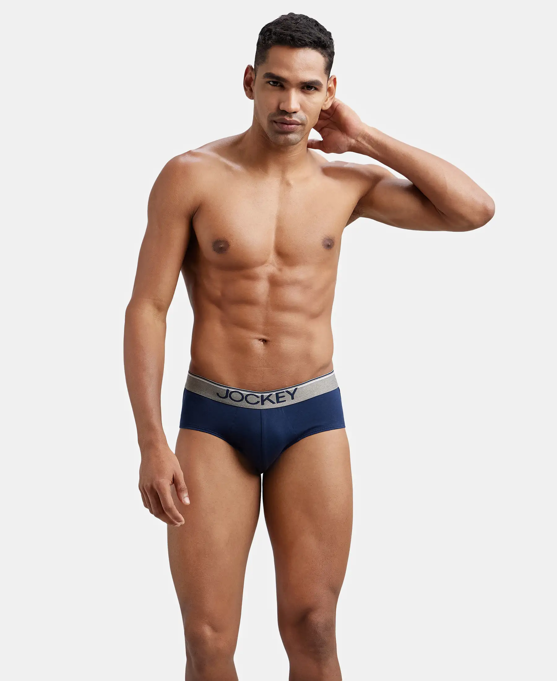 Super Combed Cotton Solid Brief with Ultrasoft Waistband - Deep Navy (Pack of 2) - Image 8