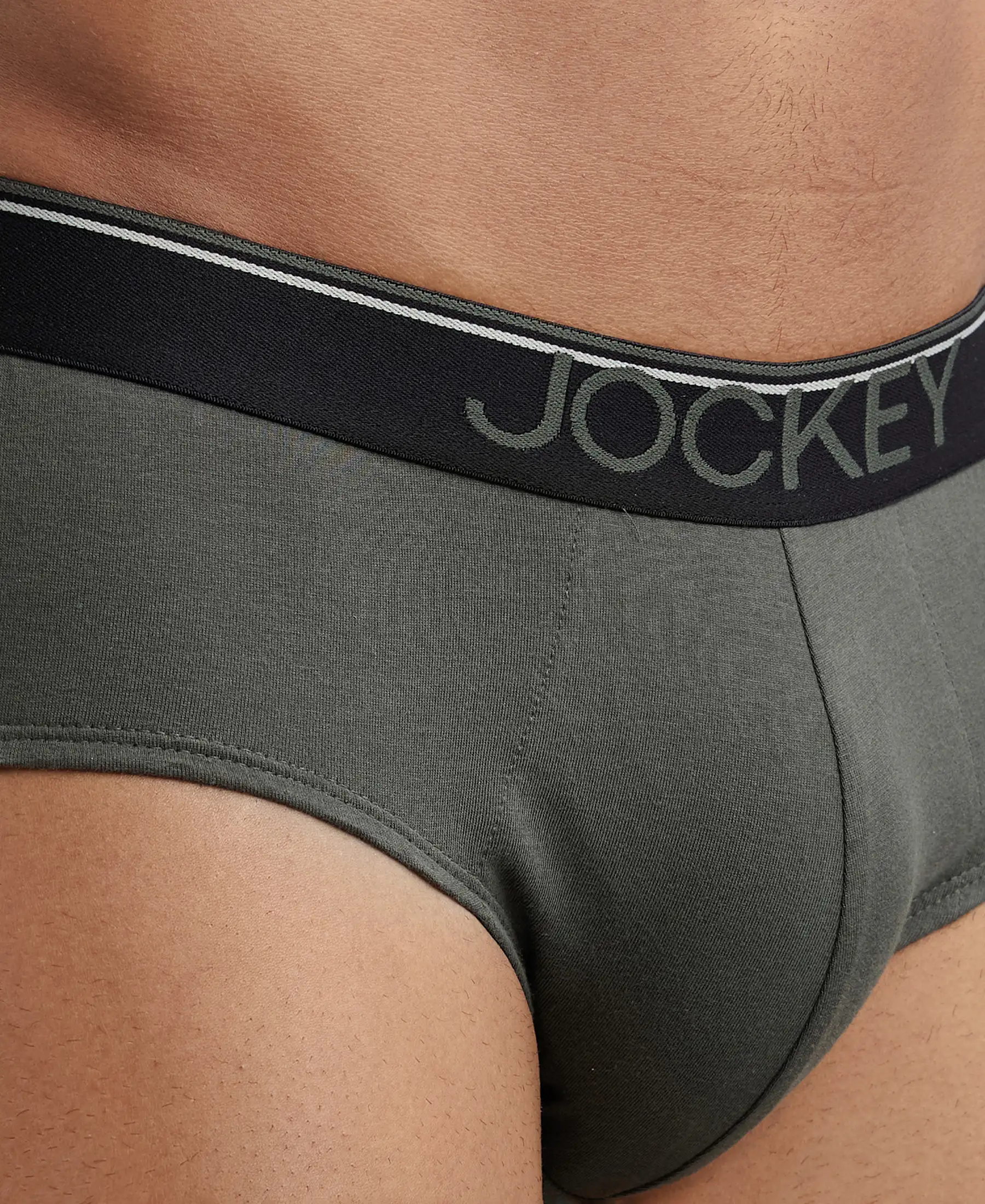 Super Combed Cotton Solid Brief with Ultrasoft Waistband - Deep Olive (Pack of 2) - Image 6