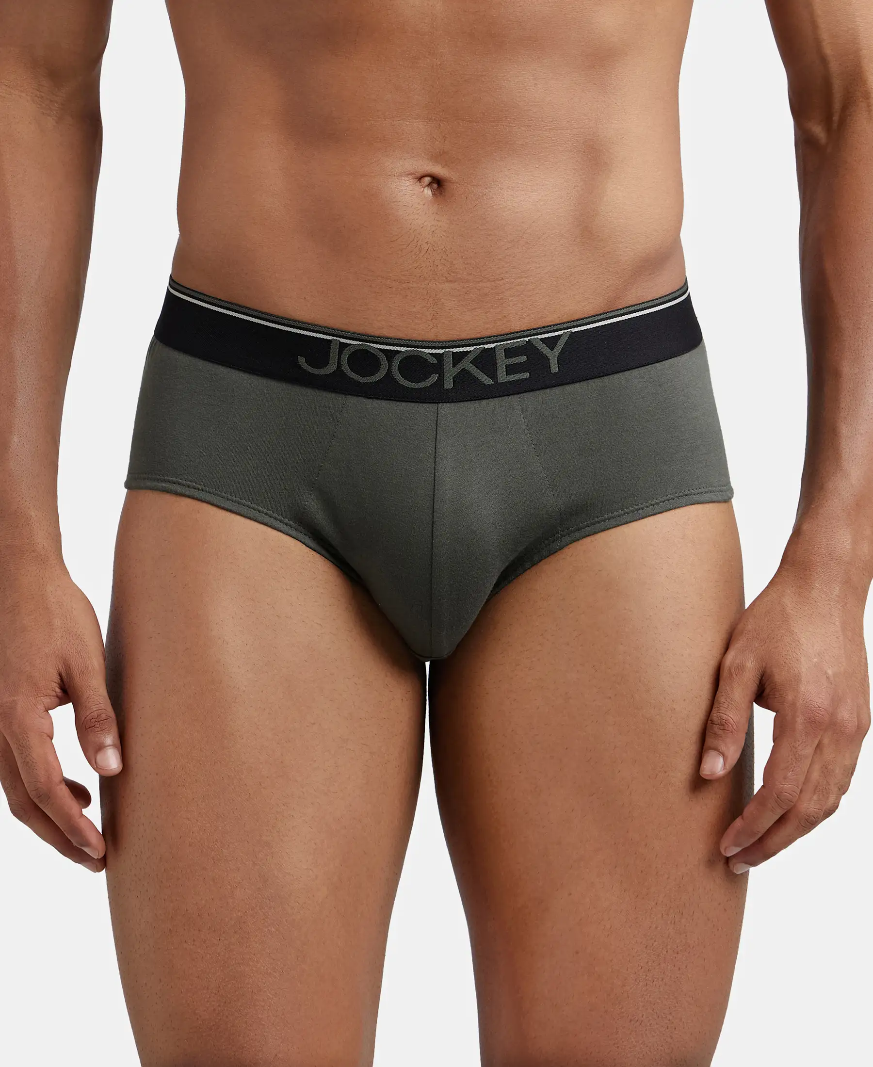 Super Combed Cotton Solid Brief with Ultrasoft Waistband - Deep Olive (Pack of 2) - Image 7
