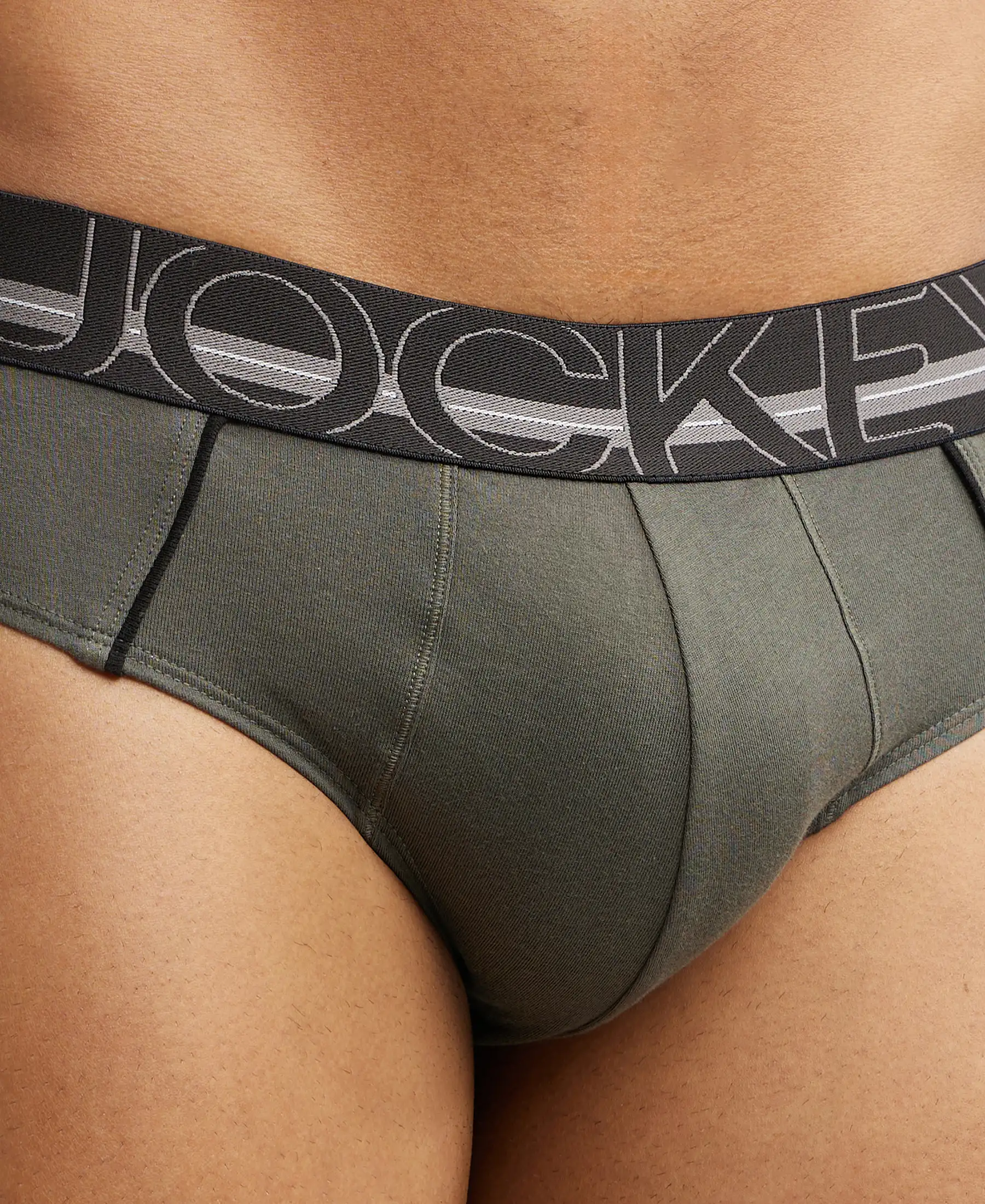 Super Combed Cotton Solid Brief with Ultrasoft Waistband - Deep Olive (Pack of 2) - Image 6