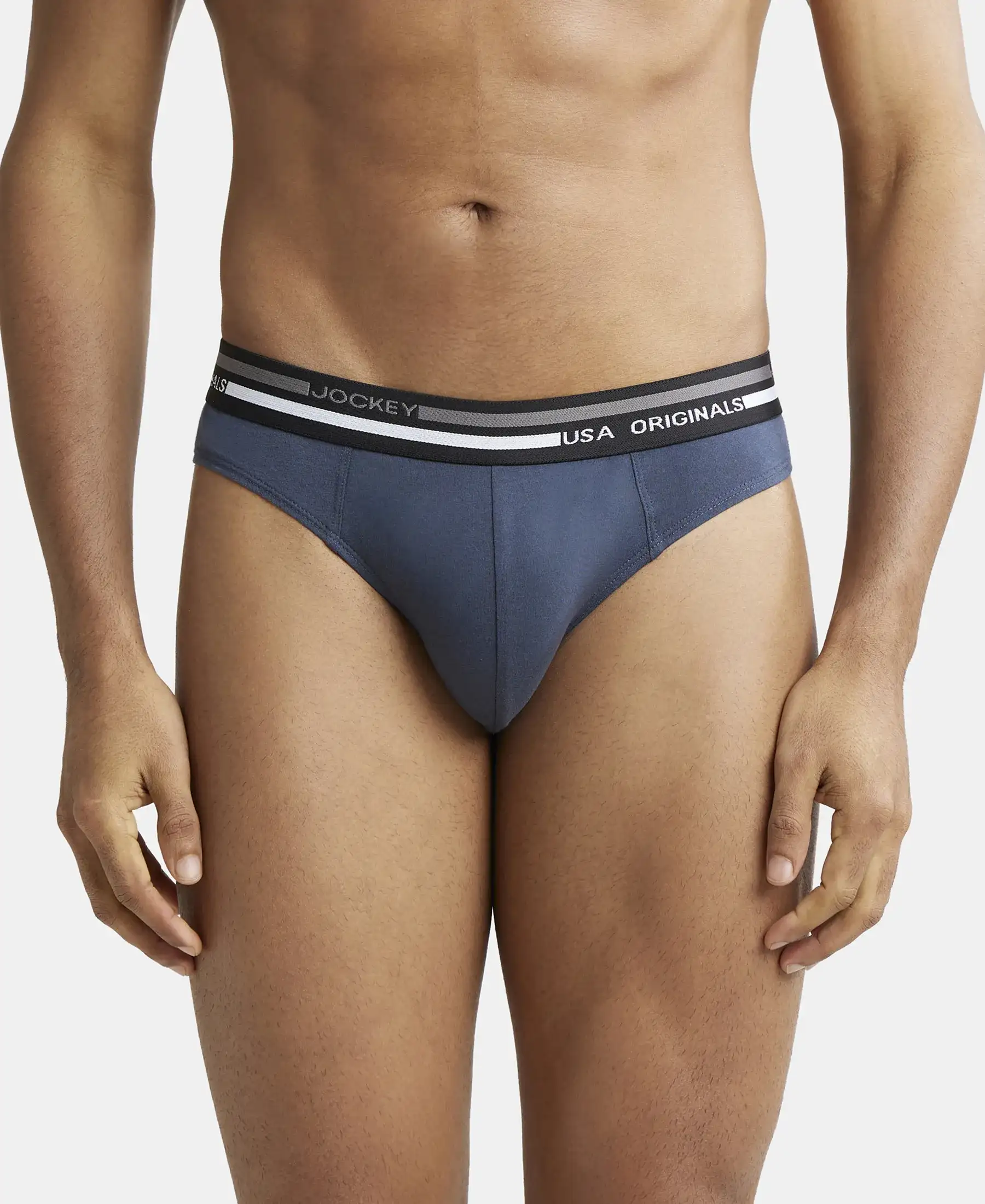 Super Combed Cotton Solid Brief with Ultrasoft Waistband - Graphite (Pack of 2) - Image 7