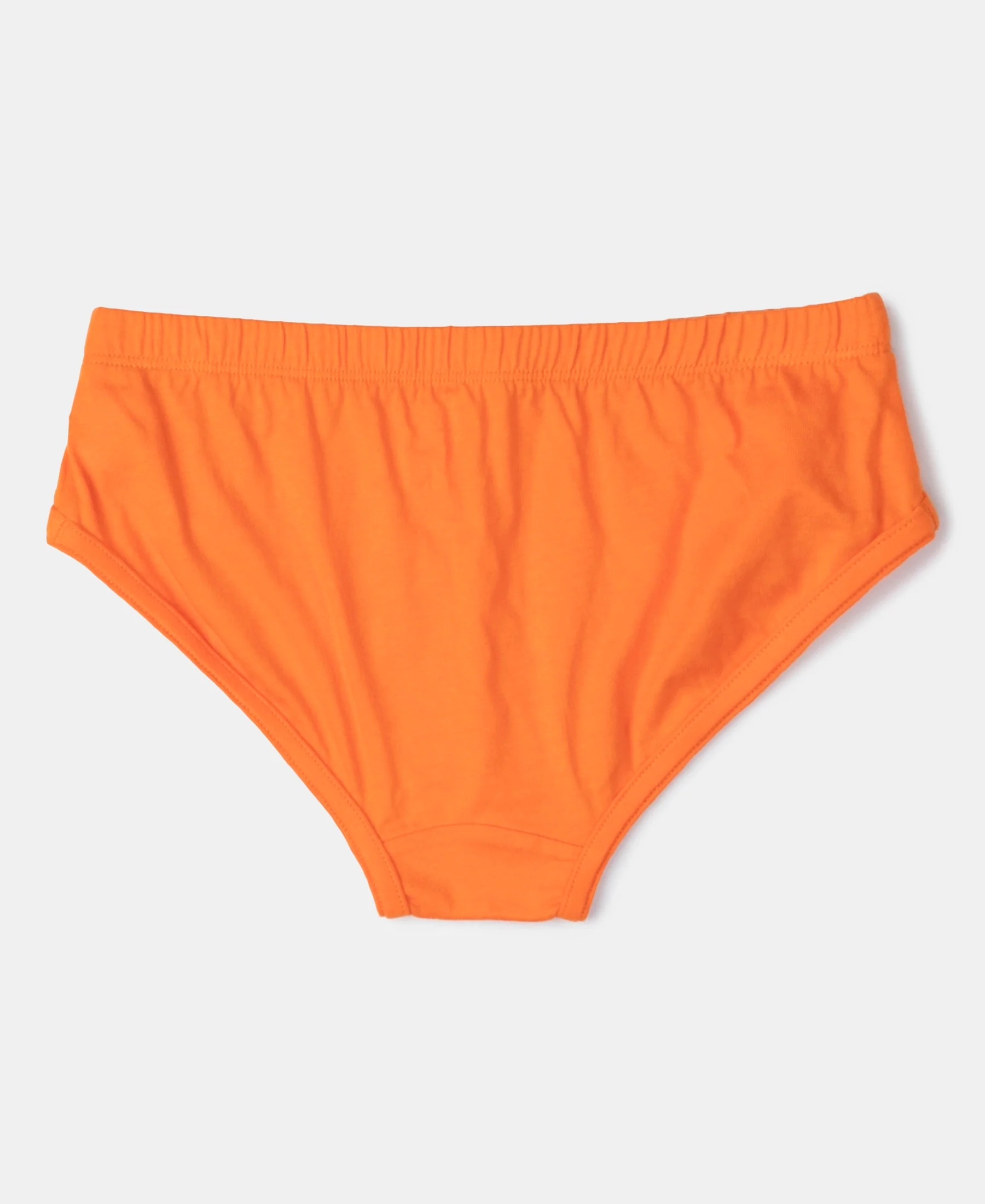 Super Combed Cotton Solid Brief with Ultrasoft Waistband - Mandarin Orange, Navy & Ocean Depth (Pack of 3) - Image 3