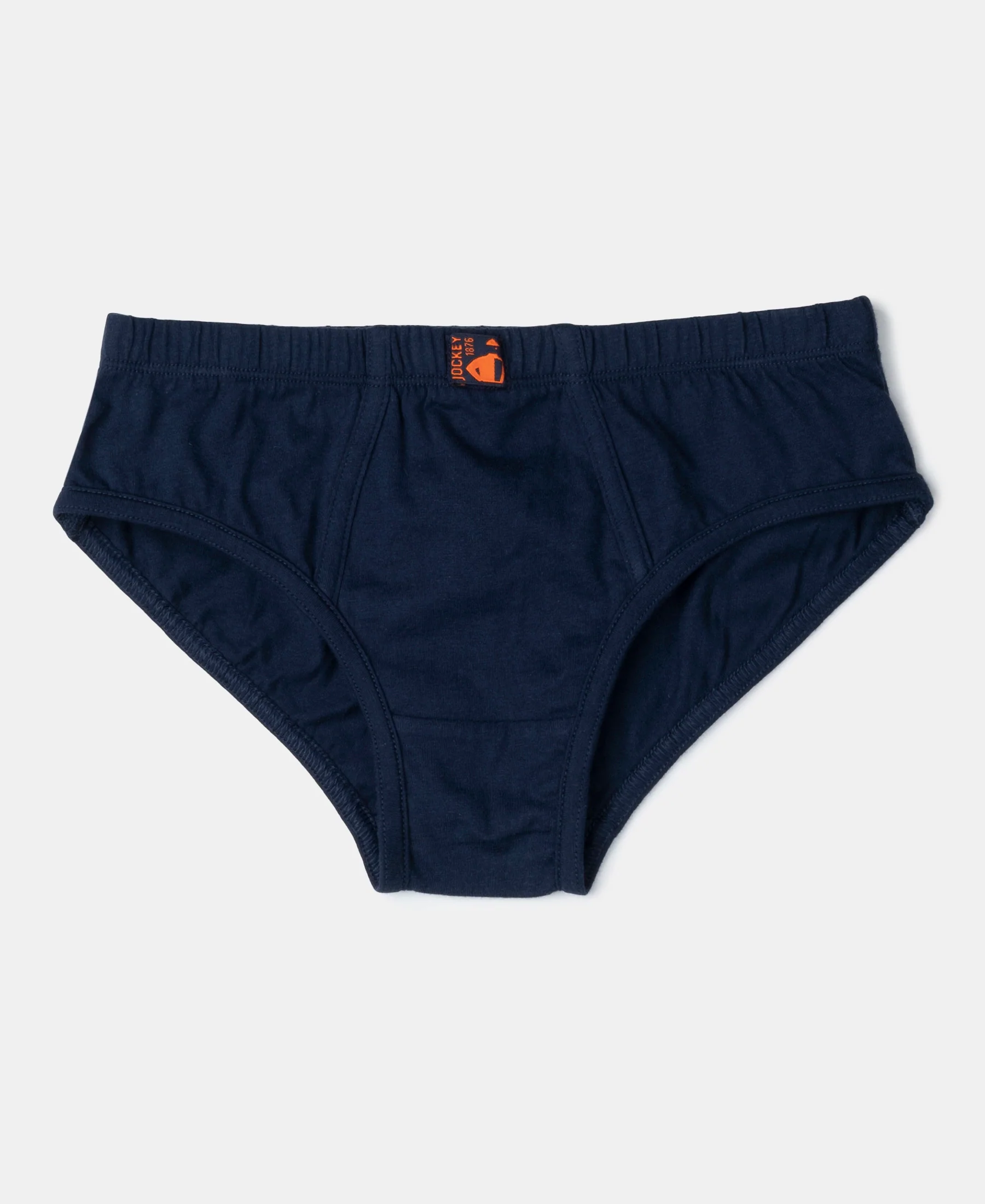 Super Combed Cotton Solid Brief with Ultrasoft Waistband - Mandarin Orange, Navy & Ocean Depth (Pack of 3) - Image 7