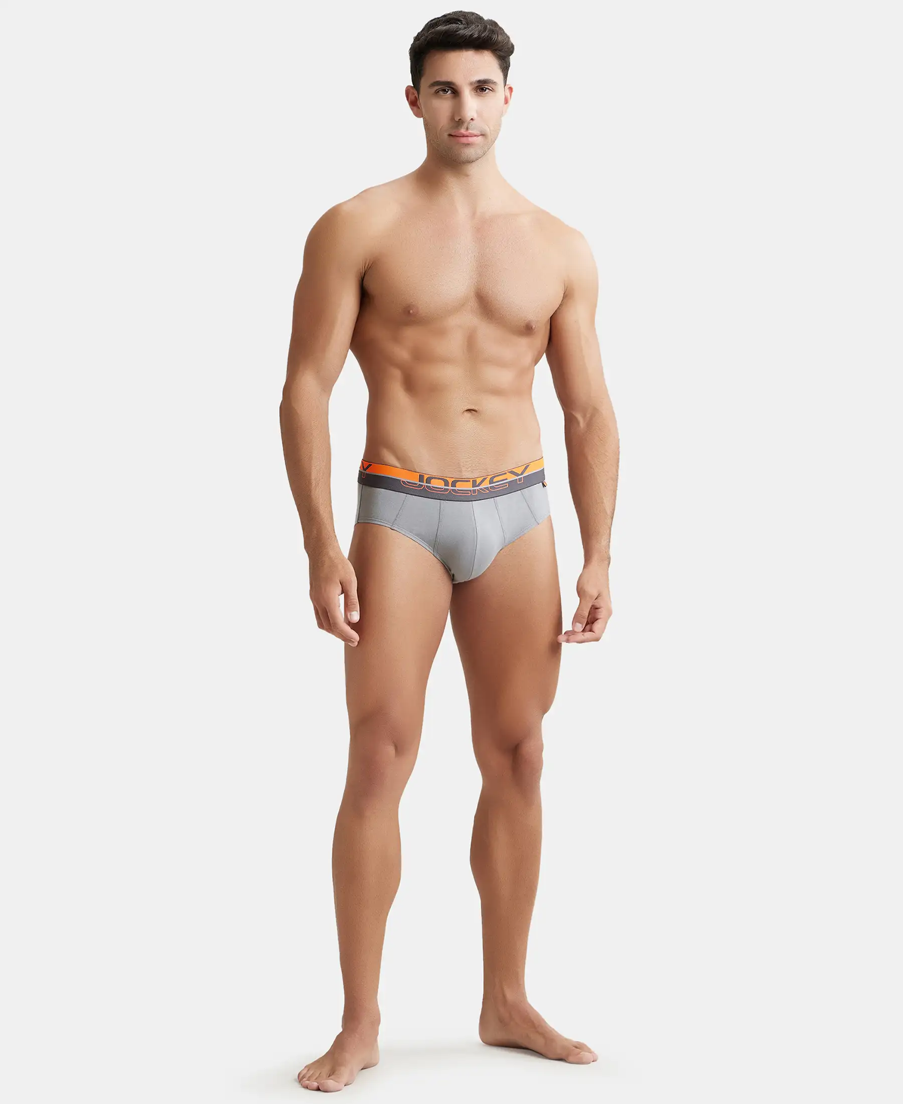 Super Combed Cotton Solid Brief with Ultrasoft Waistband - Monument (Pack of 2) - Image 4