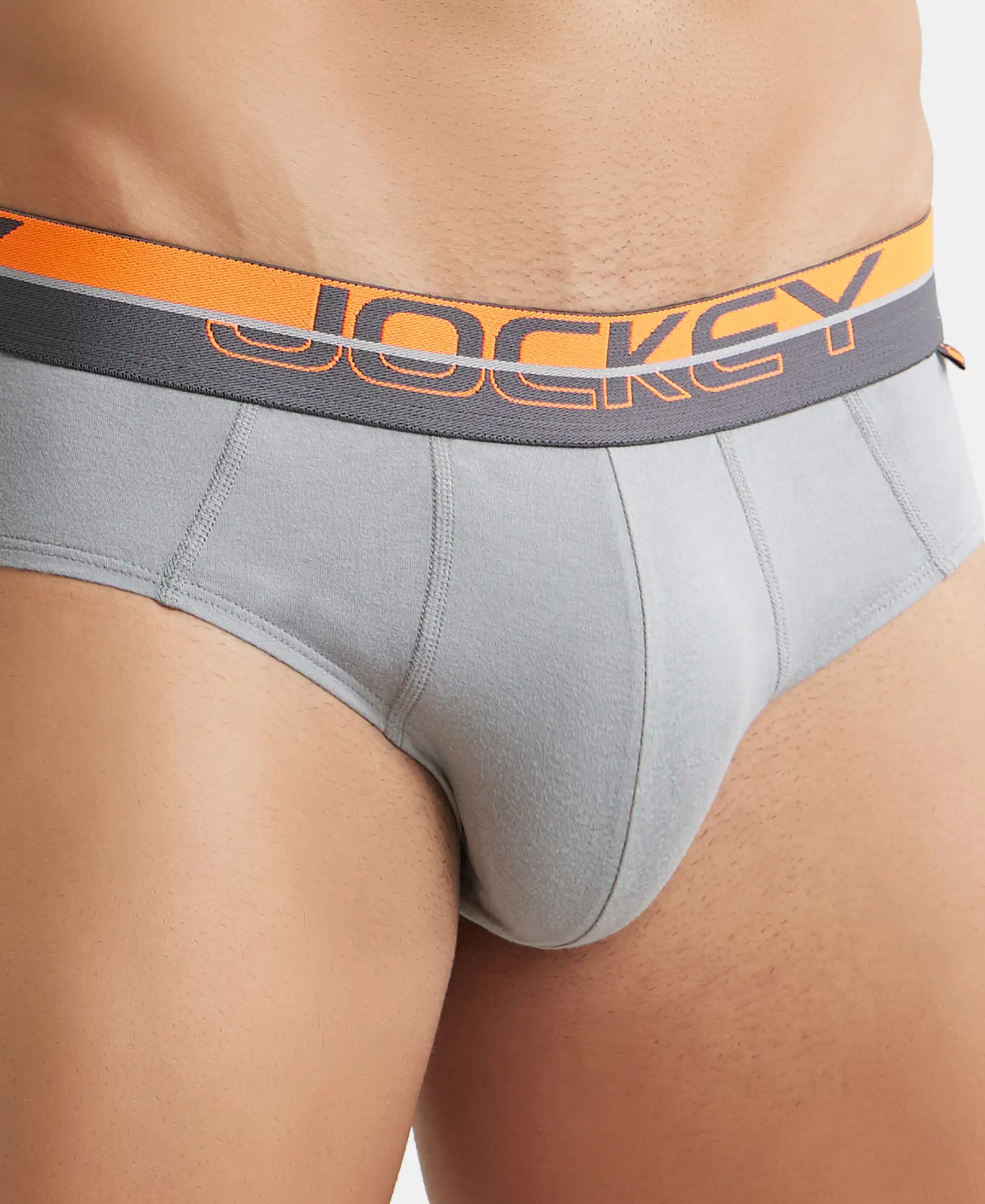 Super Combed Cotton Solid Brief with Ultrasoft Waistband - Monument (Pack of 2) - Image 6
