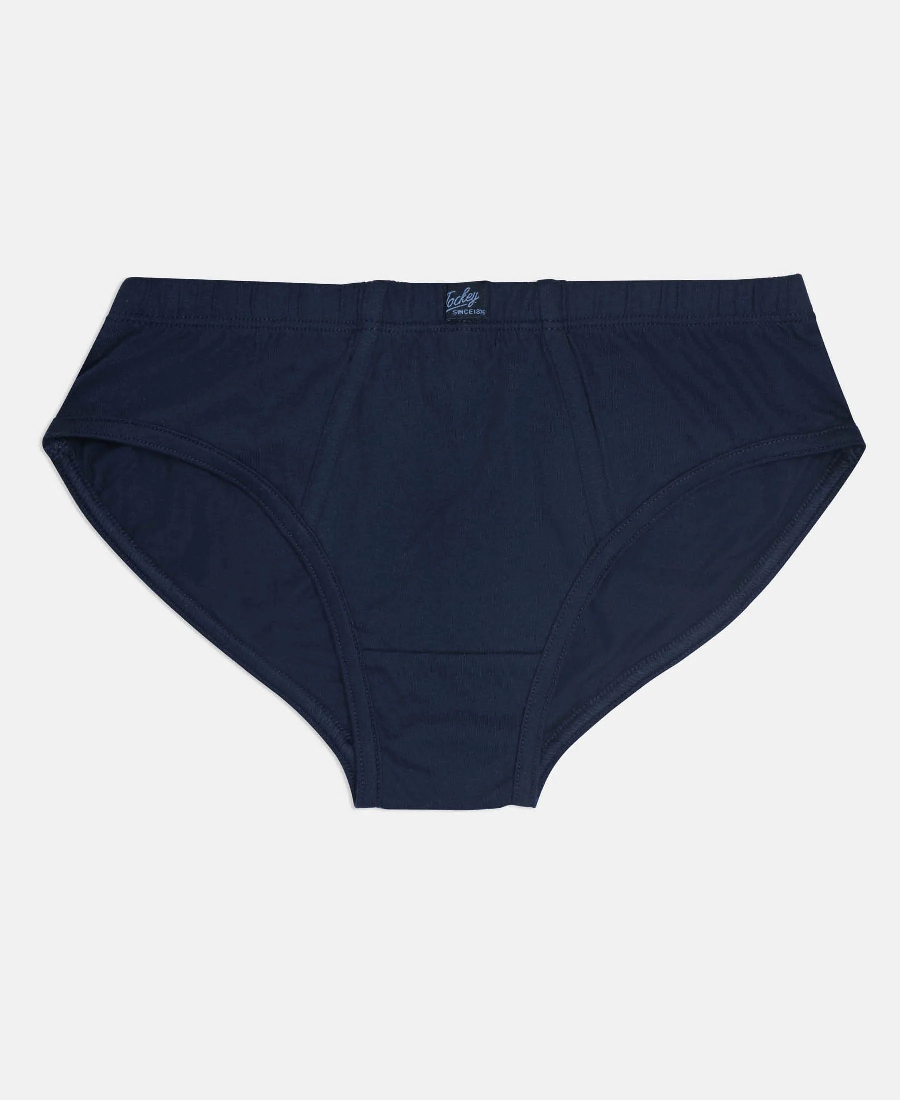 Super Combed Cotton Solid Brief with Ultrasoft Waistband - Navy, Black & Raw Sienna (Pack of 3) - Image 8