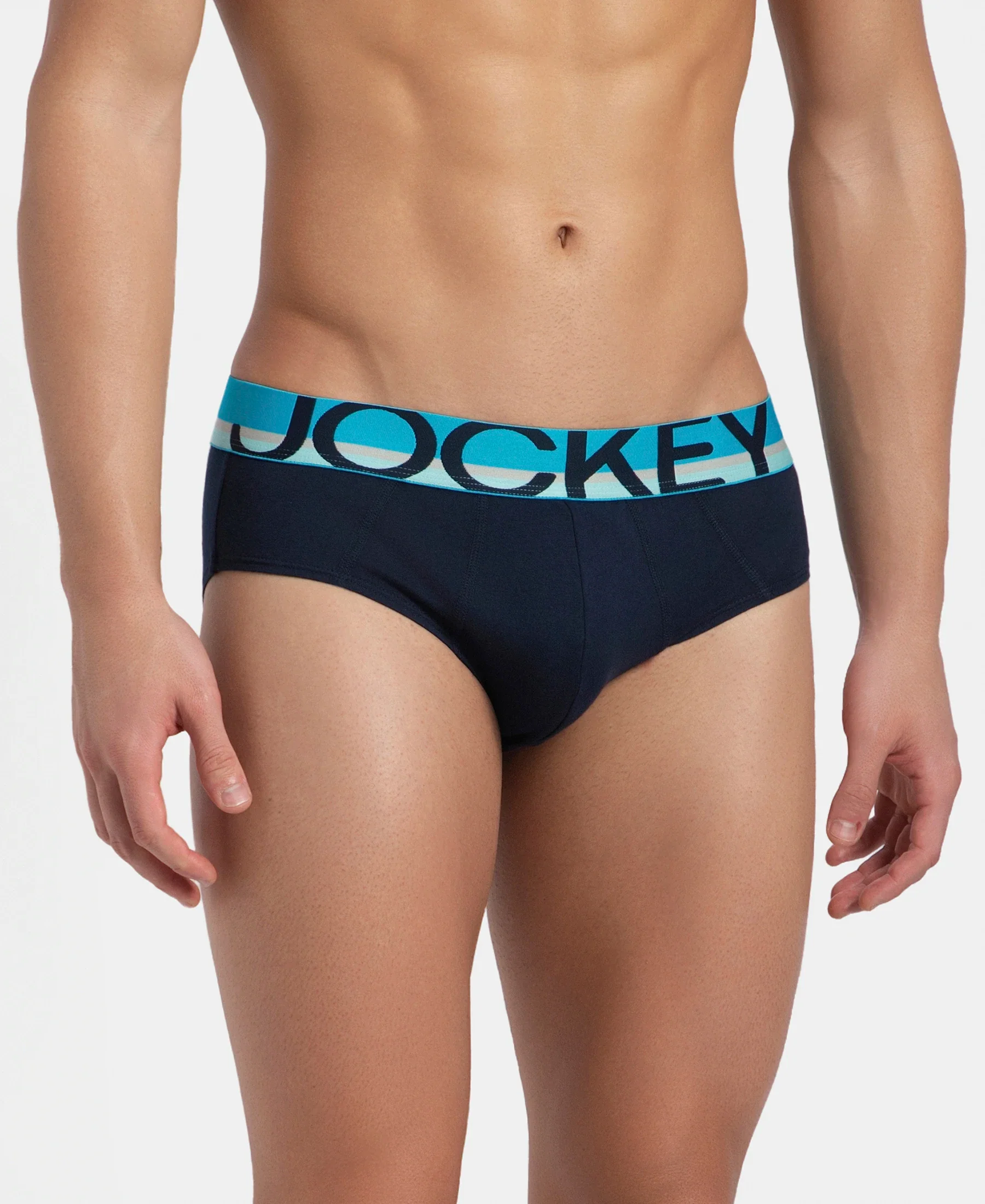 Super Combed Cotton Solid Brief with Ultrasoft Waistband - Navy - Image 2