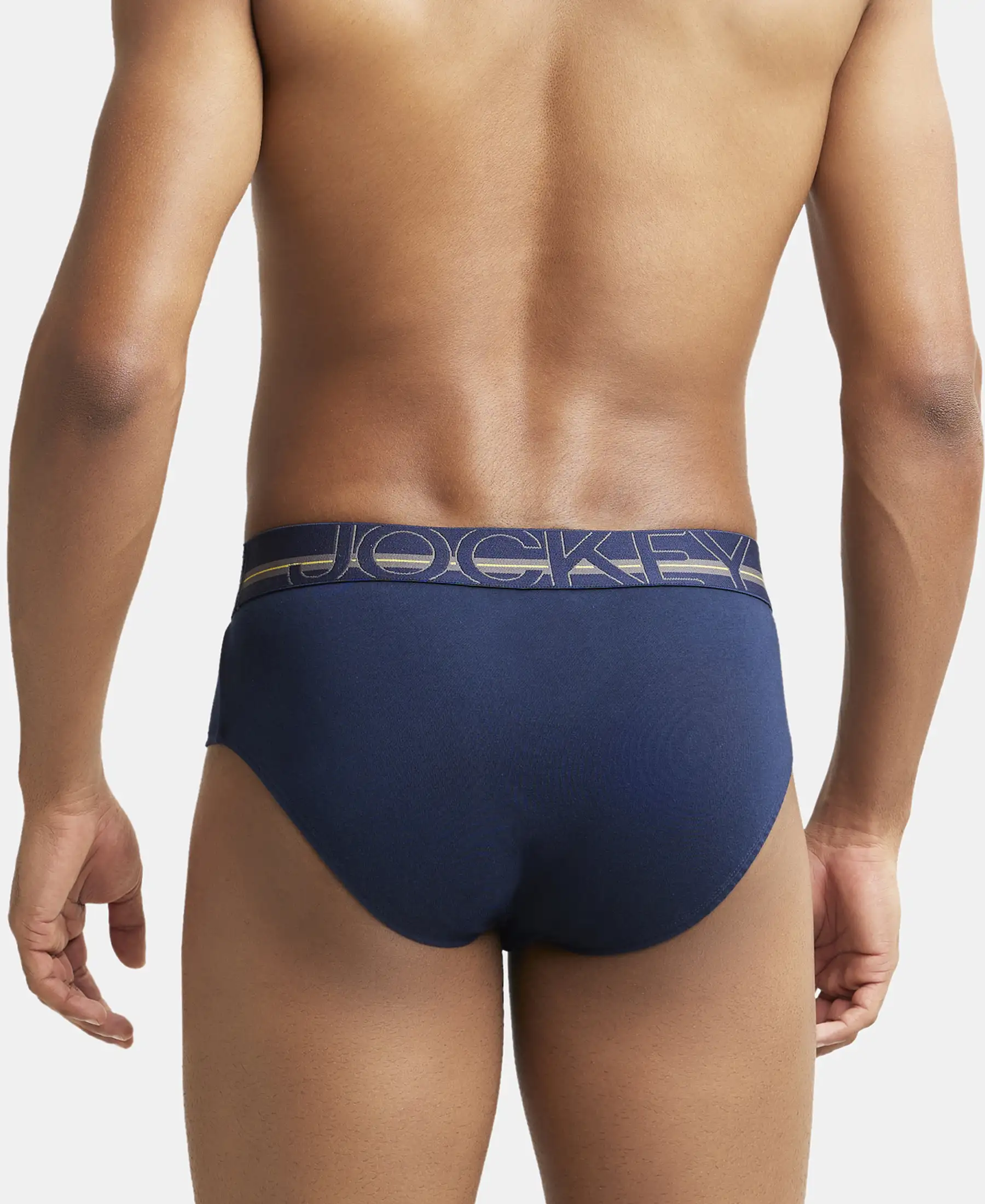 Super Combed Cotton Solid Brief with Ultrasoft Waistband - Navy - Image 3