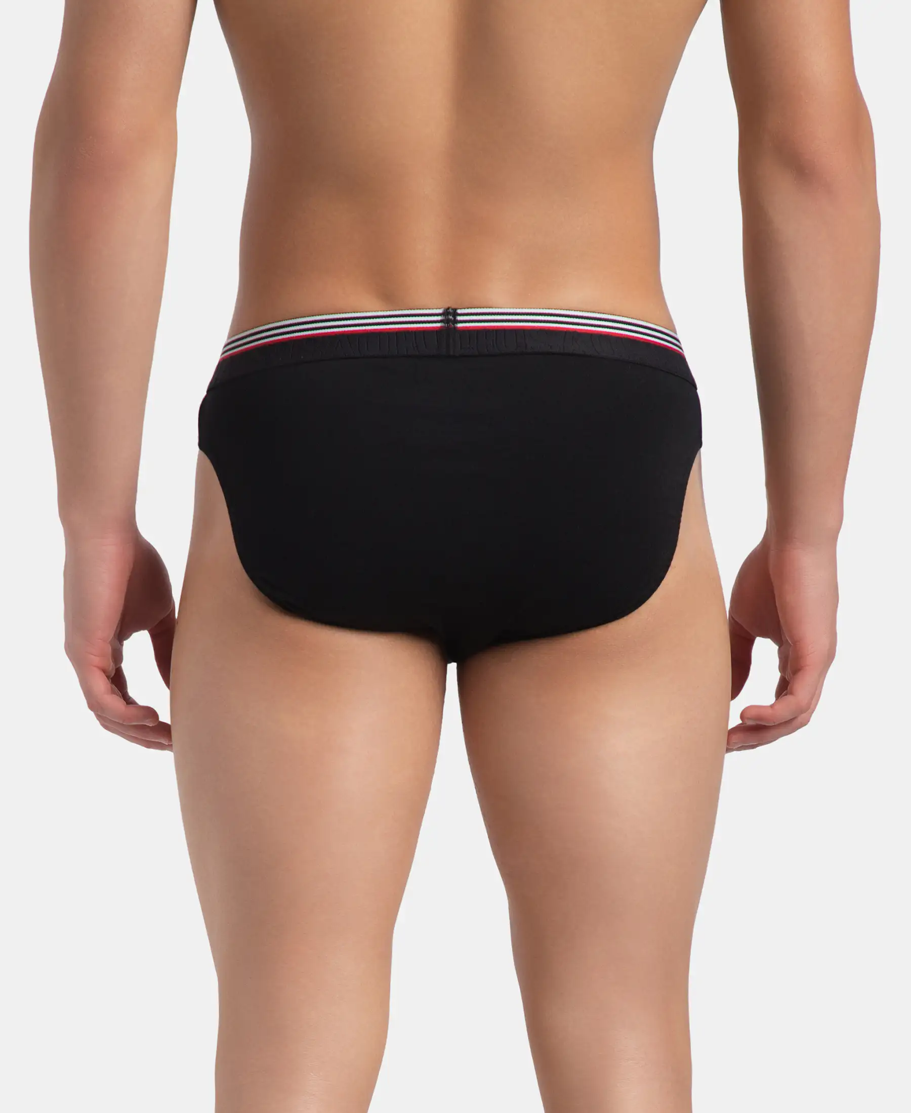 Super Combed Cotton Solid Brief with Ultrasoft Waistband - New Black (Pack of 2) - Image 4
