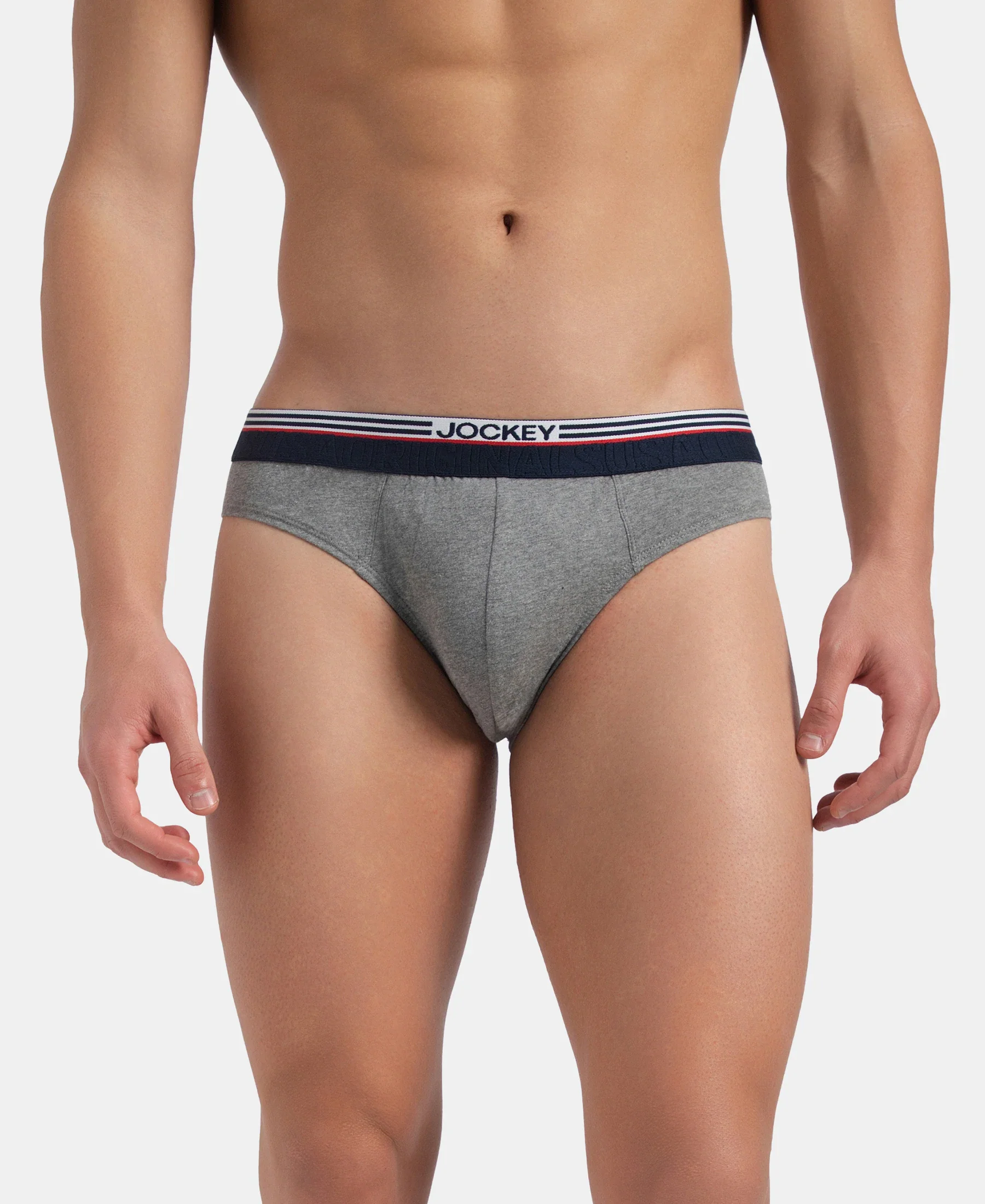 Super Combed Cotton Solid Brief with Ultrasoft Waistband - New Mid Grey Melange (Pack of 2) - Image 2